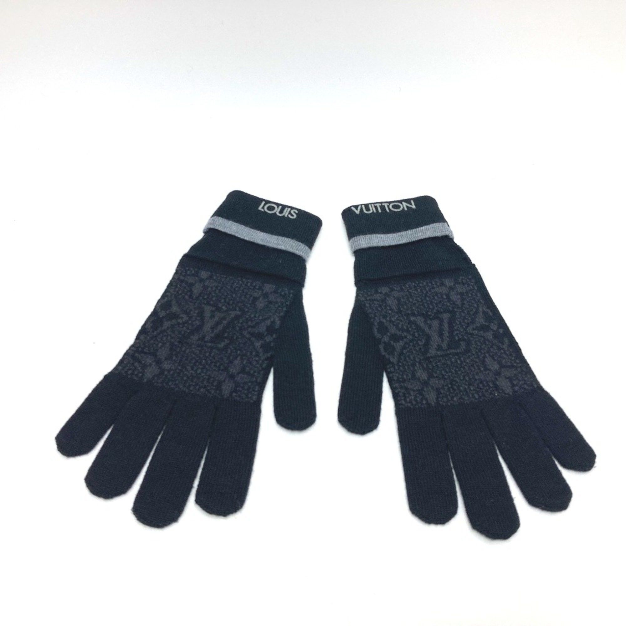 Louis Vuitton Louis Vuitton M73470 gloves Glove Black gray Size ONE SIZE - 1 Thumbnail