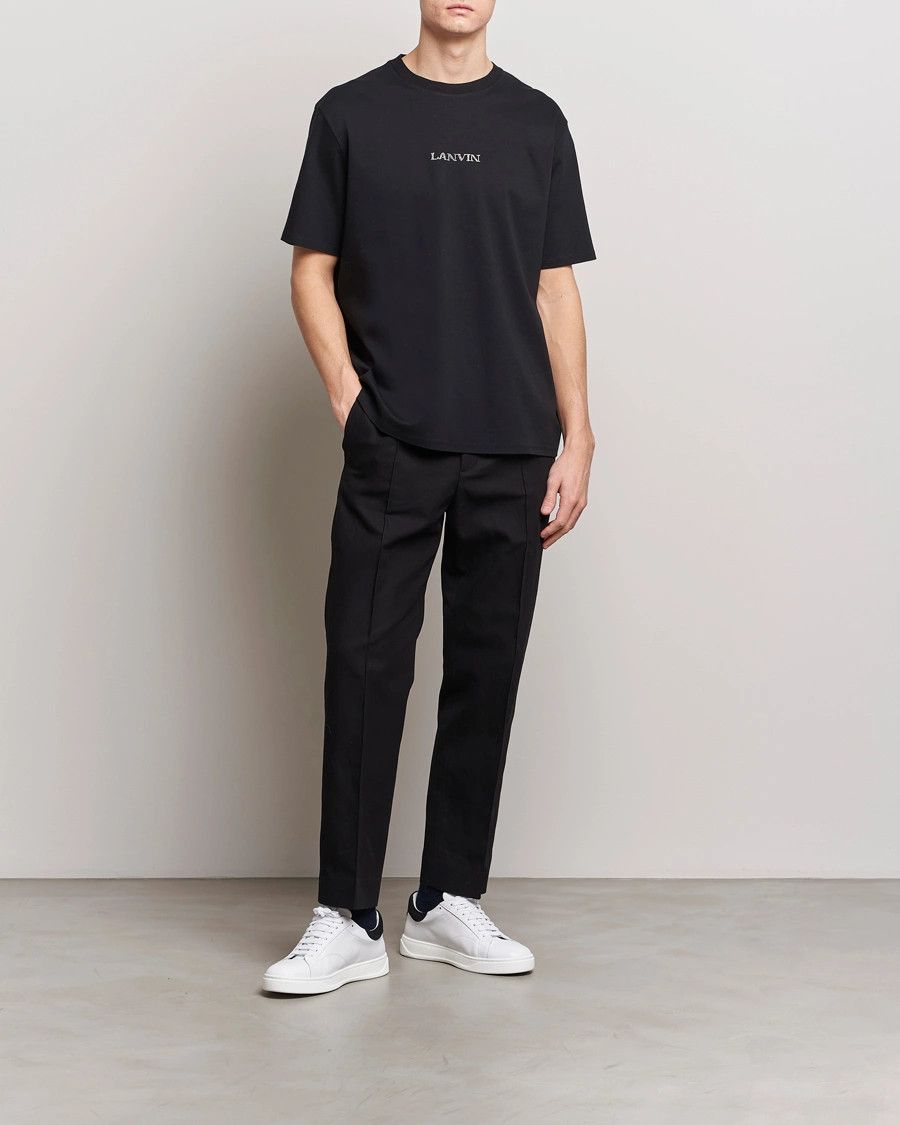Lanvin oc11z0426 Embroidered Logo T-Shirt in Black Size US L / EU 52-54 / 3 - 2 Thumbnail