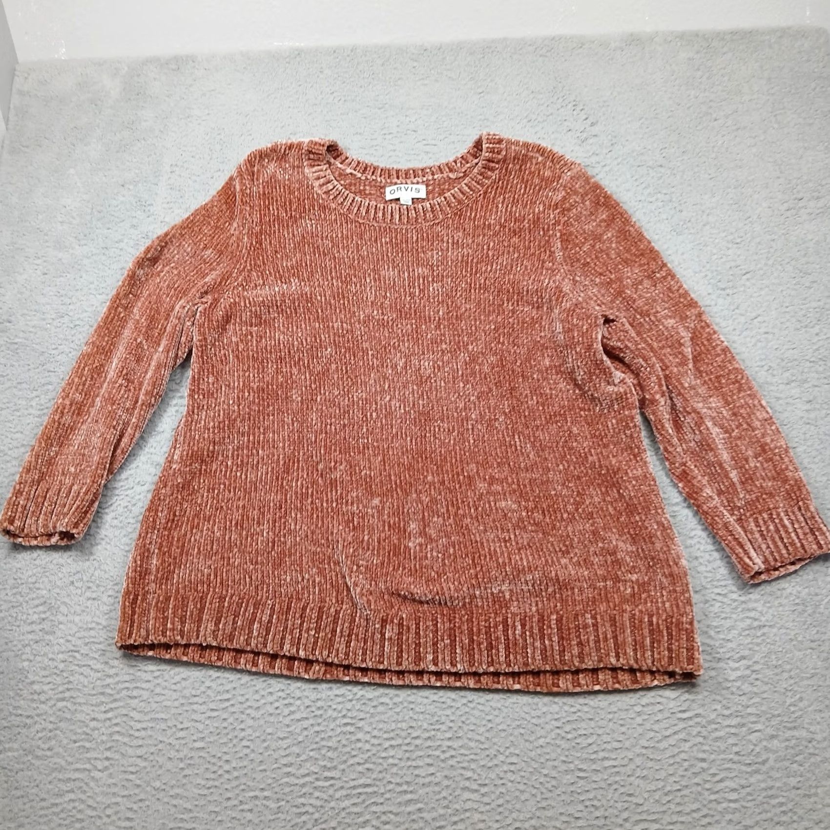 Orvis Orvis Sweater Womens 2XL Pink Chenille Crewneck Pullover Soft Cozy Knit Classic Size XXL / US 16-18 / IT 52-54 - 2 Thumbnail