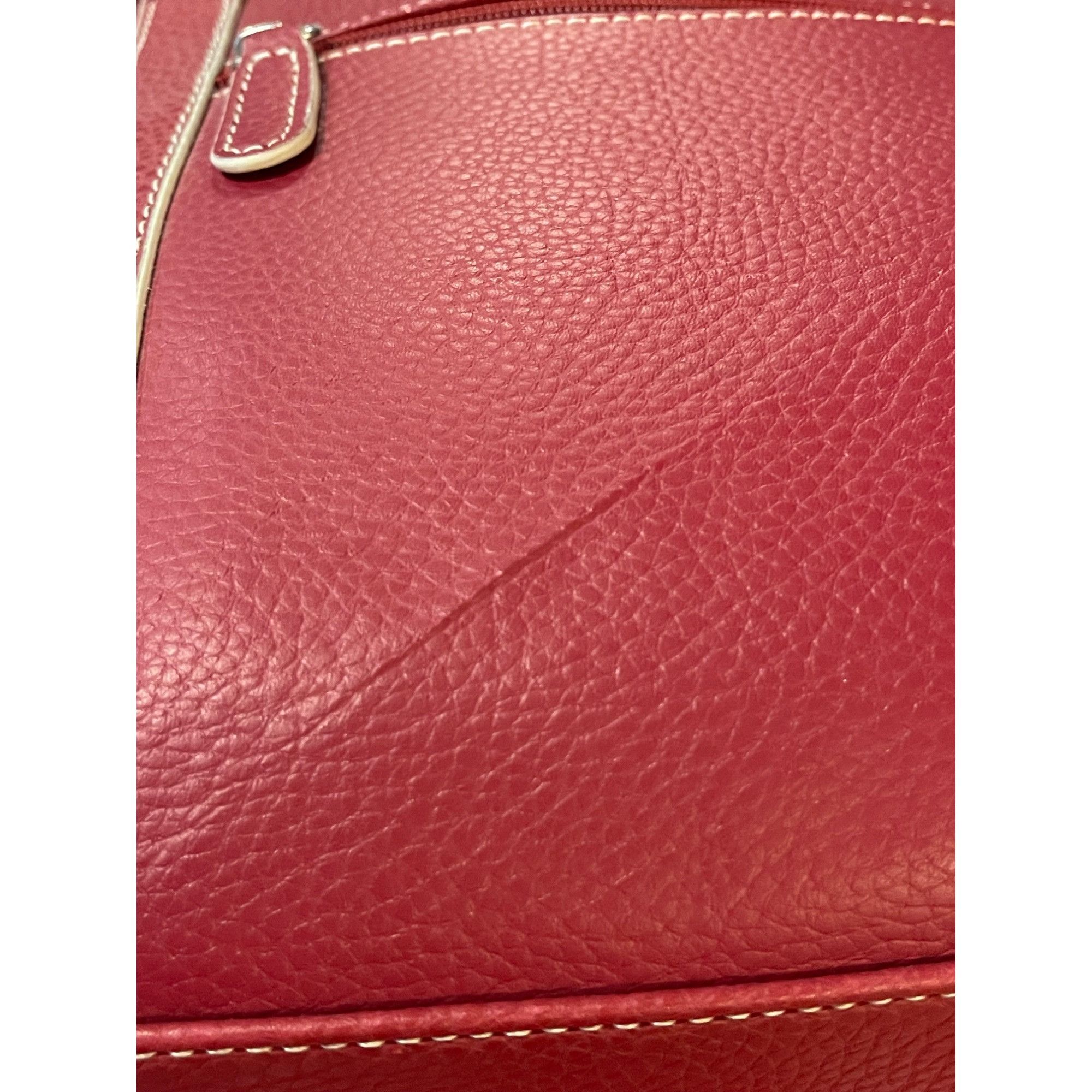 Wilsons Leather Wilson Red Leather Shoulder Tote Leopard Interior Size ONE SIZE - 4 Thumbnail