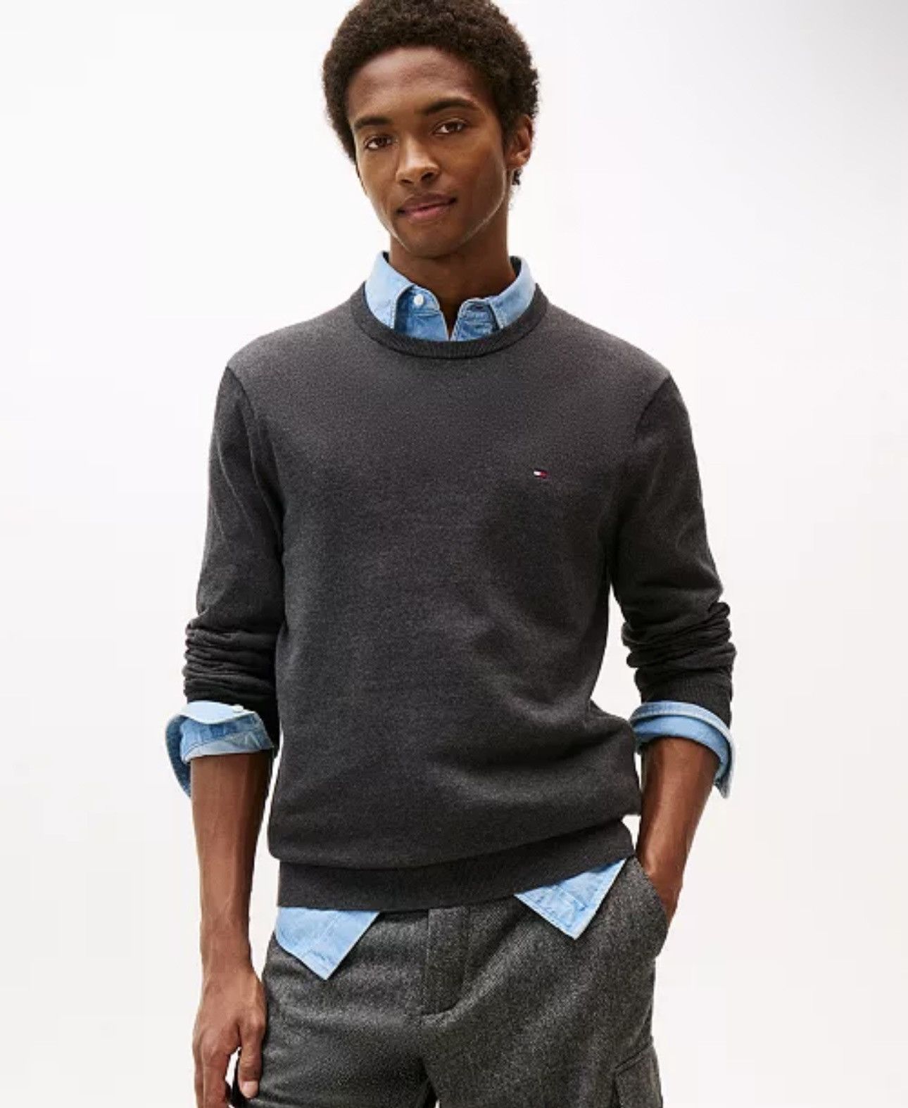 Tommy Hilfiger Tommy Hilfiger Essential Crewneck Sweater | Grey L Size US L / EU 52-54 / 3 - 1 Thumbnail