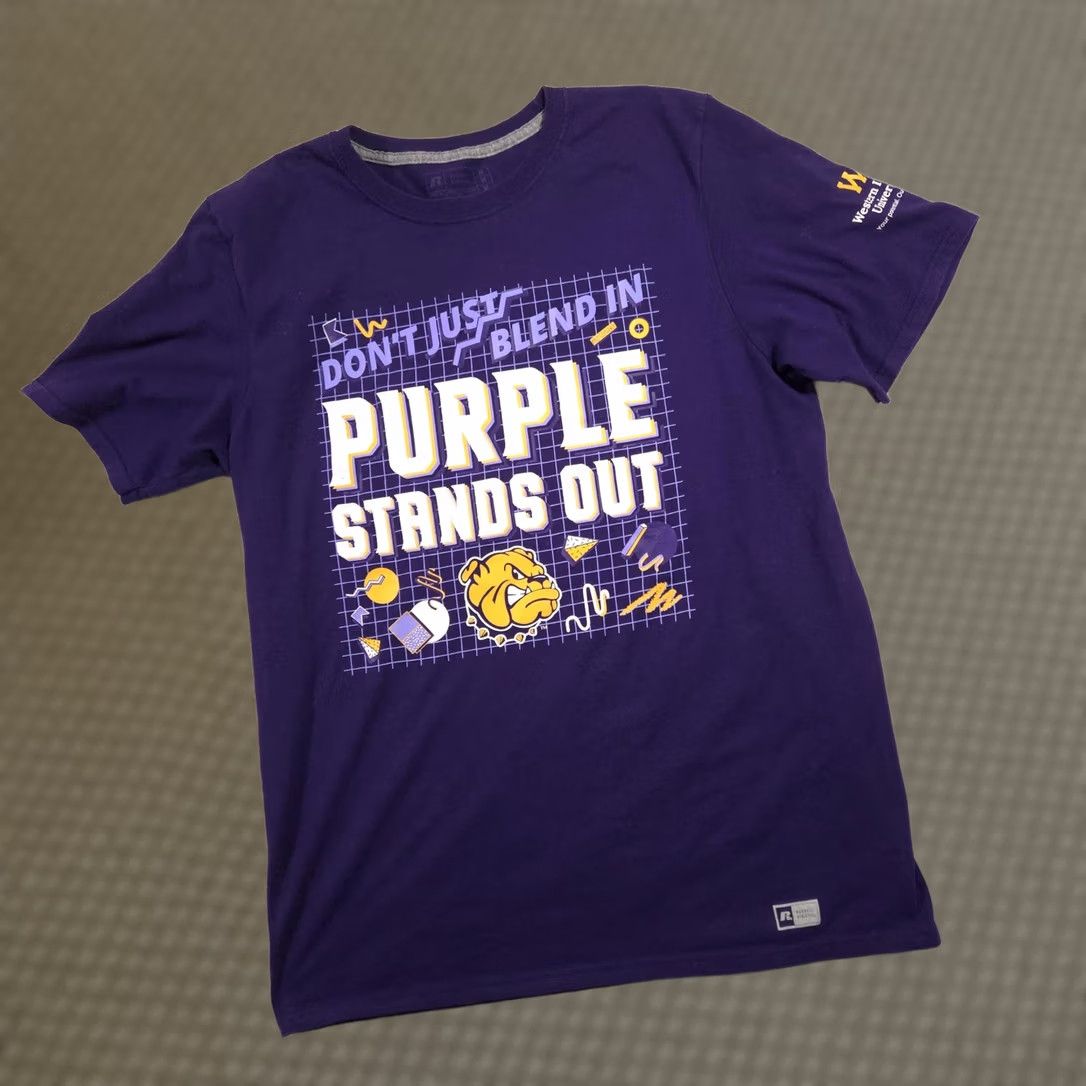 Russell Athletic Western Illinois University Shirt Mens Medium Purple Russell Bulldogs Graphic T-Shirt Size US M / EU 48-50 / 2 - 1 Thumbnail