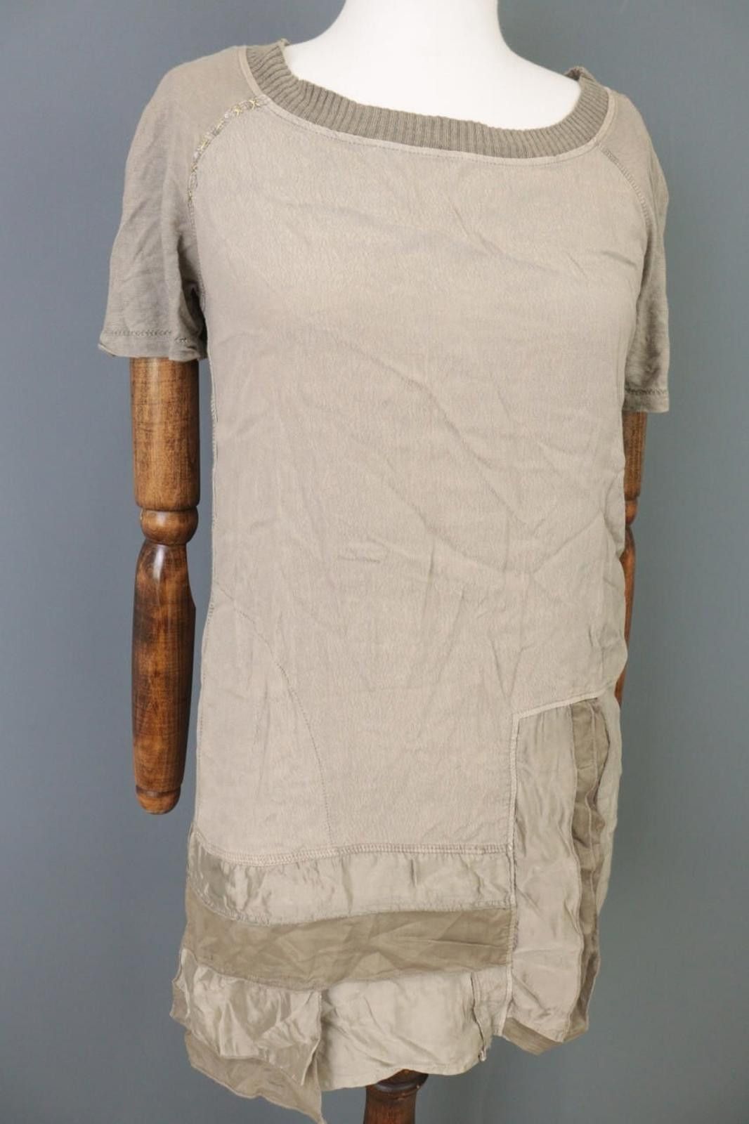 Designer Elisa Cavaletti Sono Italiano BrownShort Blouson Dress Size L / US 10 / IT 46 - 6 Thumbnail