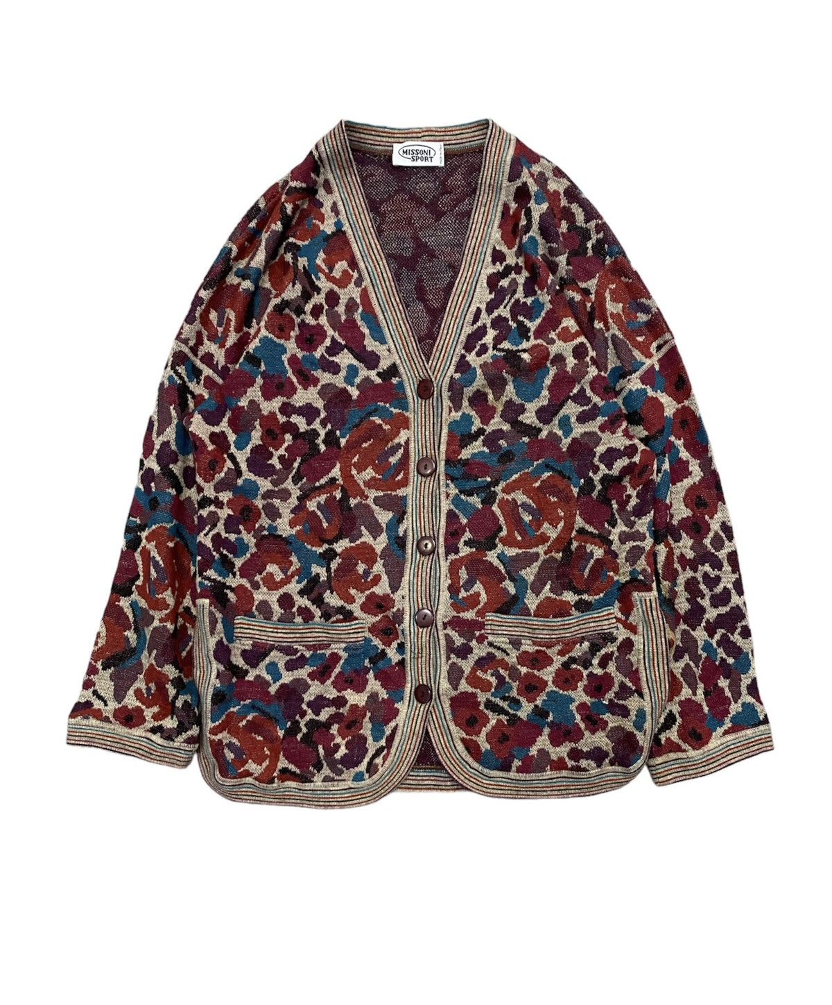 Coogi × Missoni × Yoshiyuki Konishi 1990s Missoni sport Floral jacquard knit Size L / US 10 / IT 46 - 1 Thumbnail