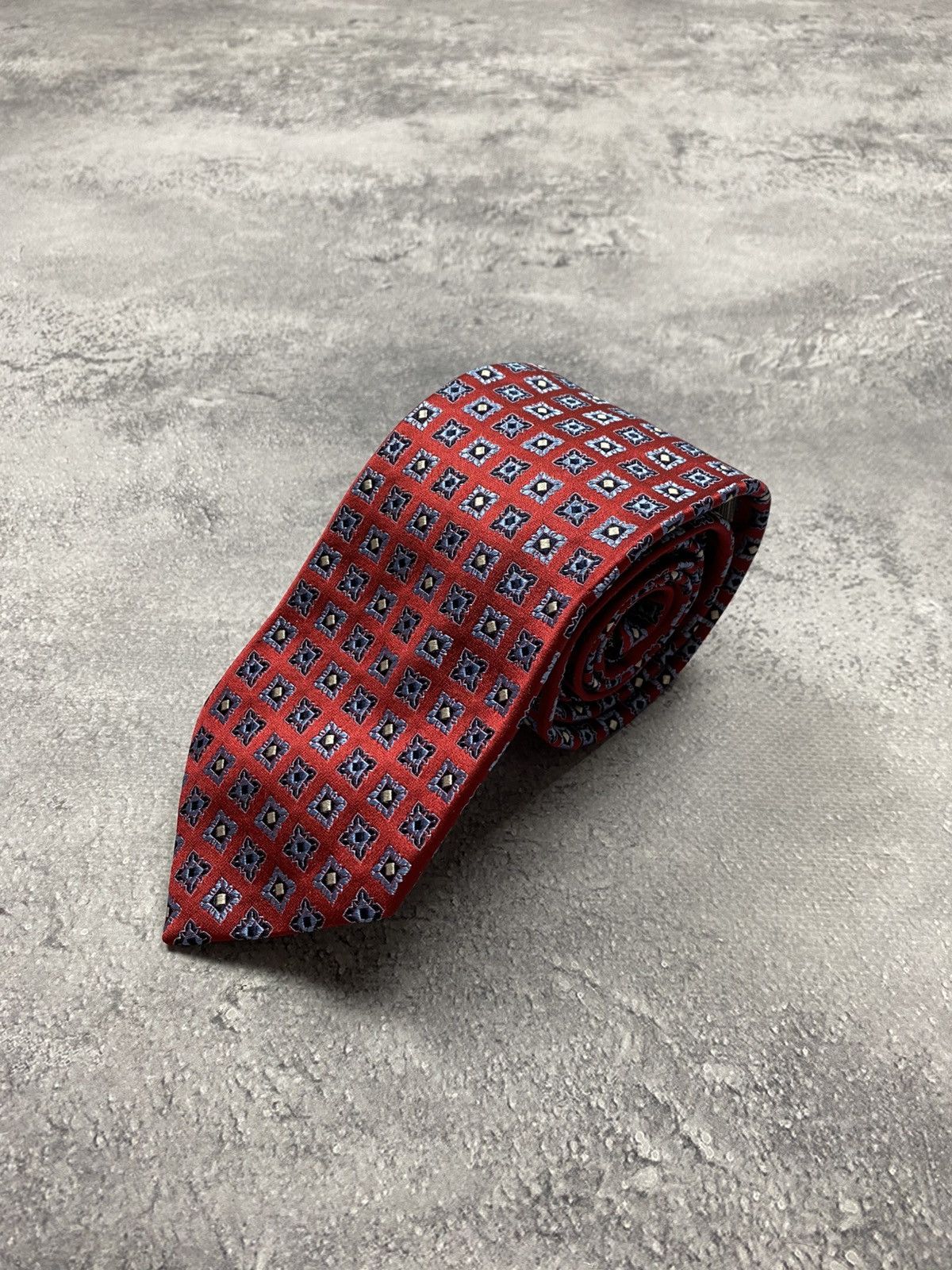 Eton Eton 100% Silk Made in France Tie Luxury Monogram Cravatte Size ONE SIZE - 9 Thumbnail