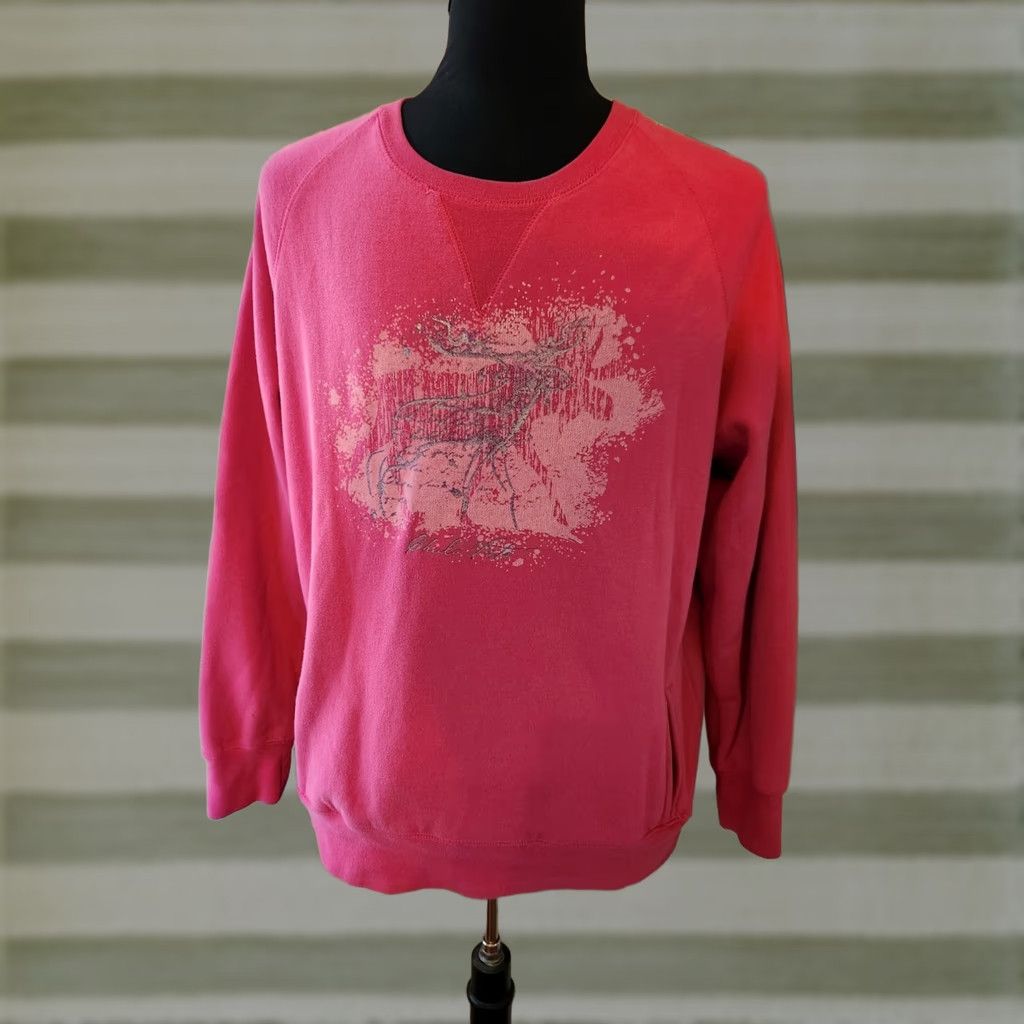 Pinko VINTAGE 90s Hot Pink Artisans Deer Sweatshirt Shirt XL Men Vintage Cotton Polyester Crew Neck Long Sleeve Pullover Heavyweight Graphic 90s Size US XL / EU 56 / 4 - 1 Thumbnail
