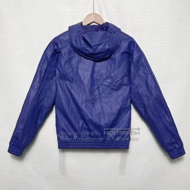 Louis Vuitton LV Blue Hooded Leather Jacket. Size US S / EU 44-46 / 1 - 2 Thumbnail