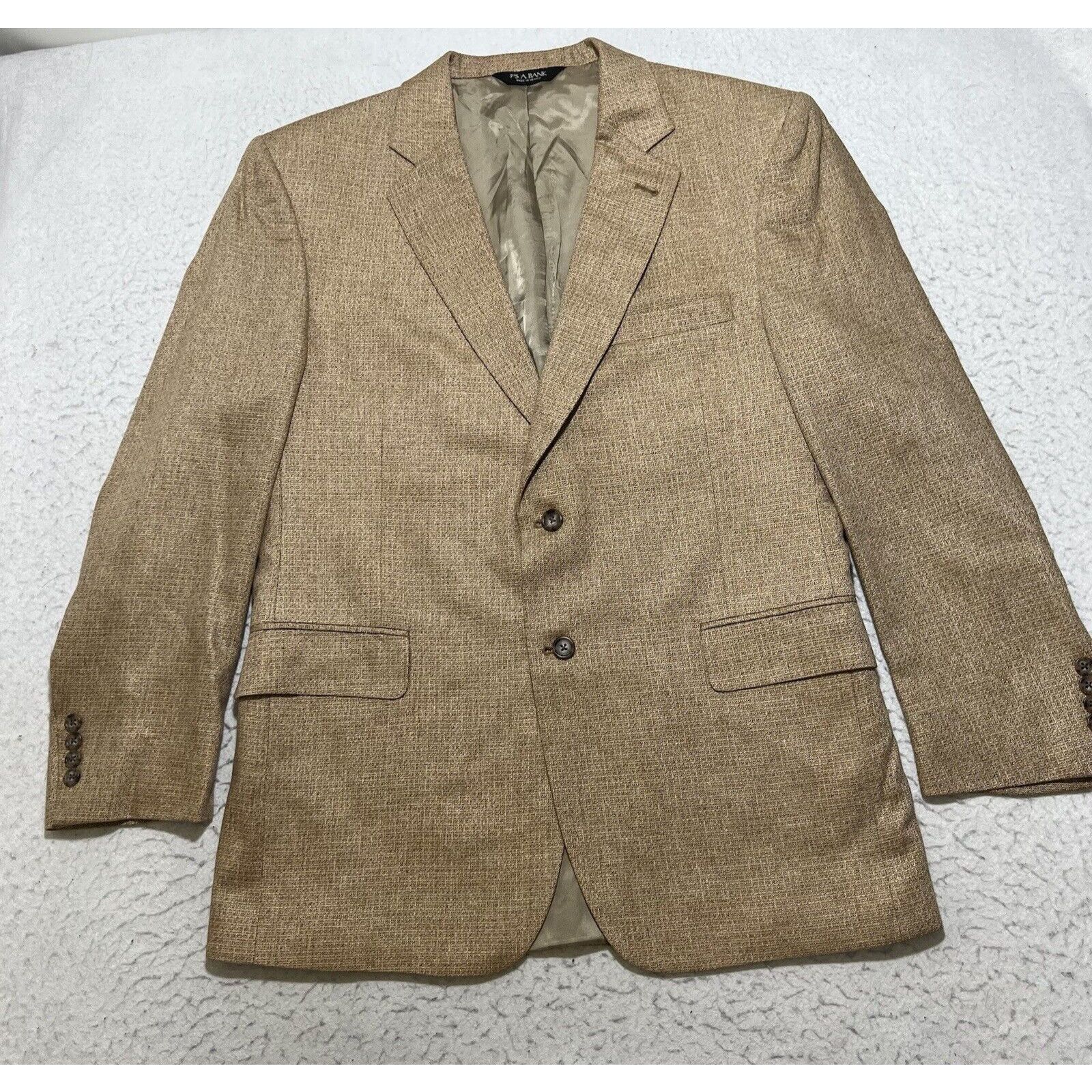 Jos. A. Bank Silk Suit Jacket Light Tan Brown Sport Coat