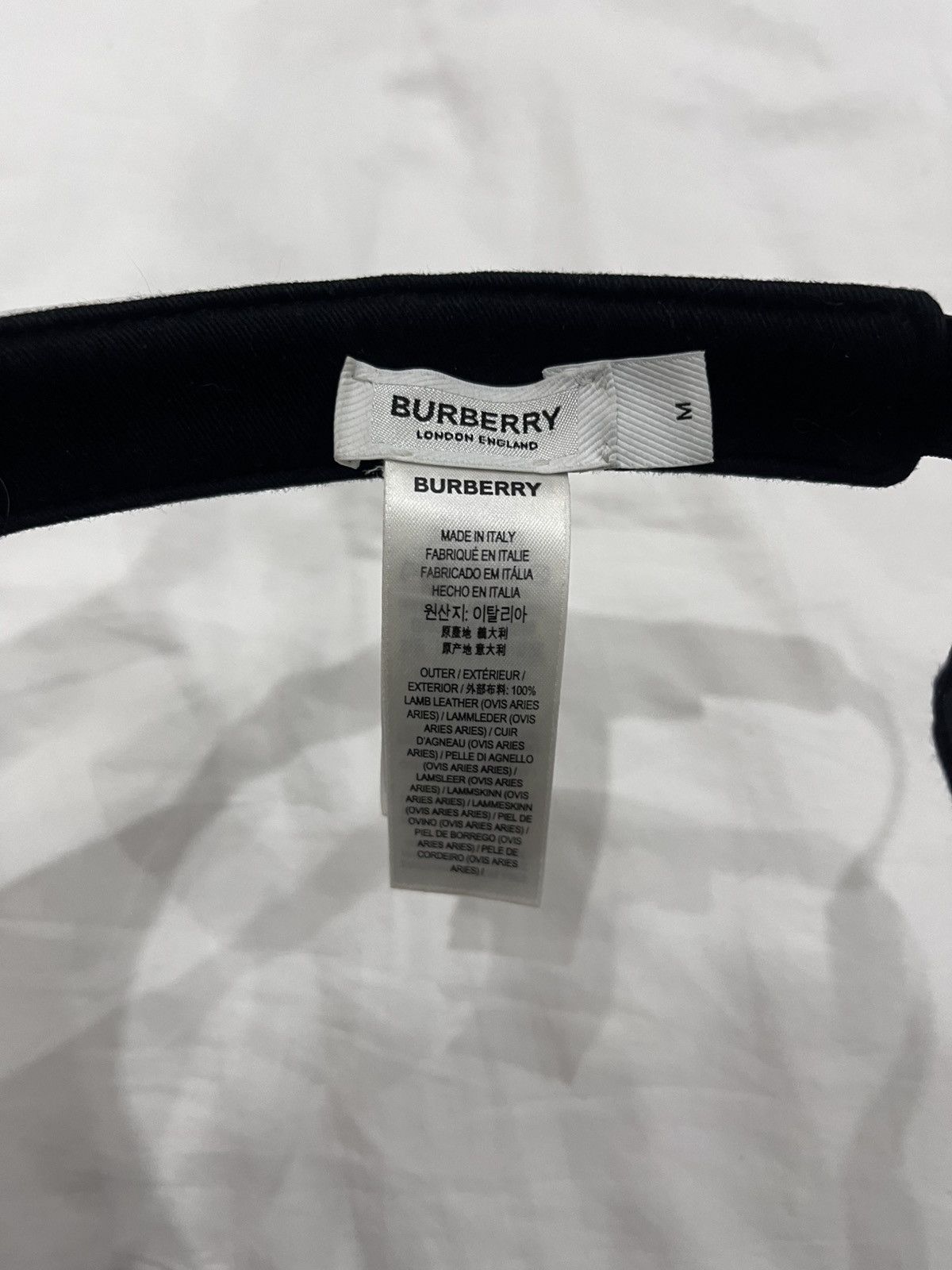 Burberry Burberry Monogram Leather Visor – White Size ONE SIZE - 5 Thumbnail
