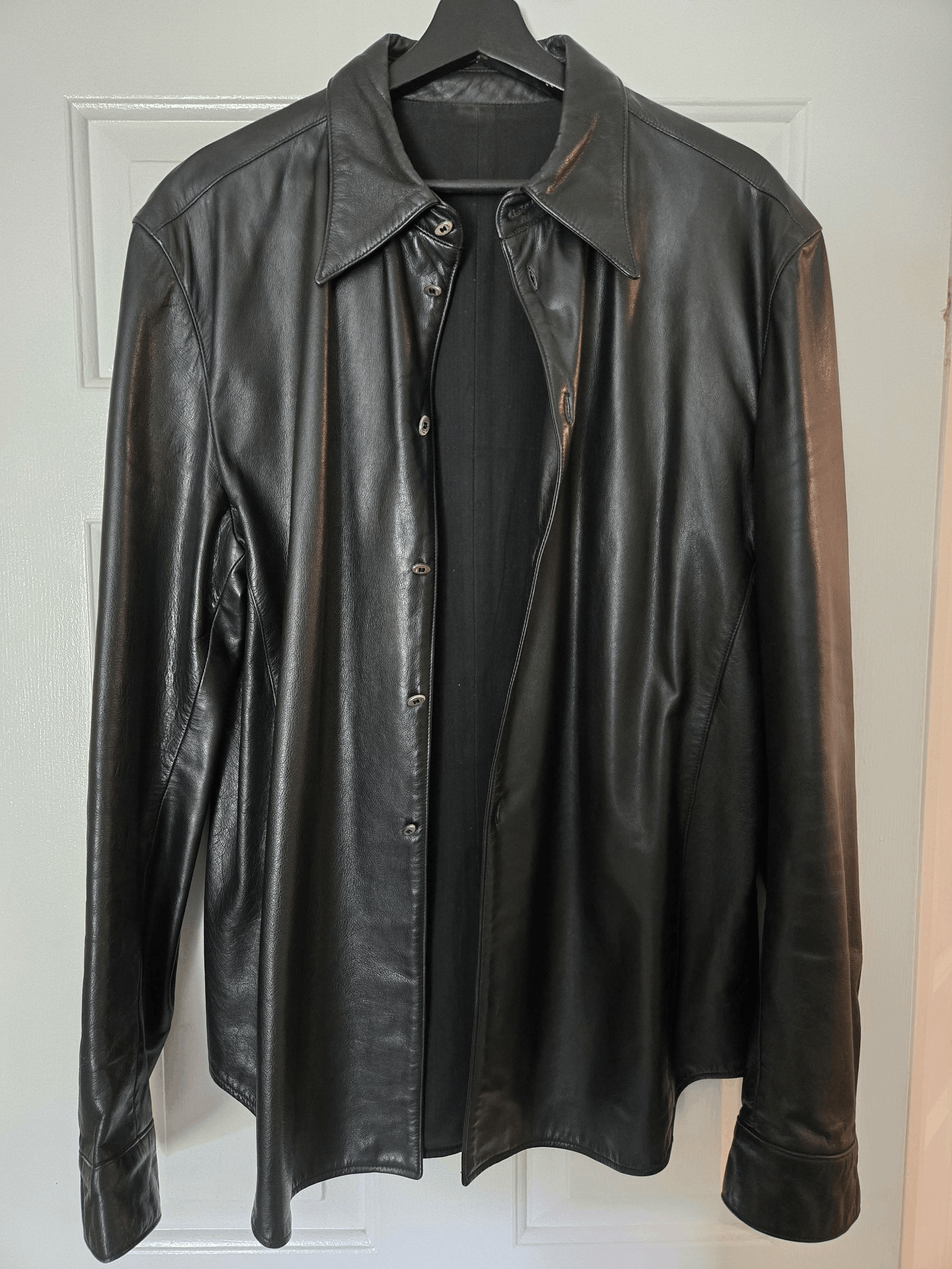 Carpe Diem Maurizio Altieri Black Lamb Leather Shirt Jacket Size US L / EU 52-54 / 3 - 1 Thumbnail