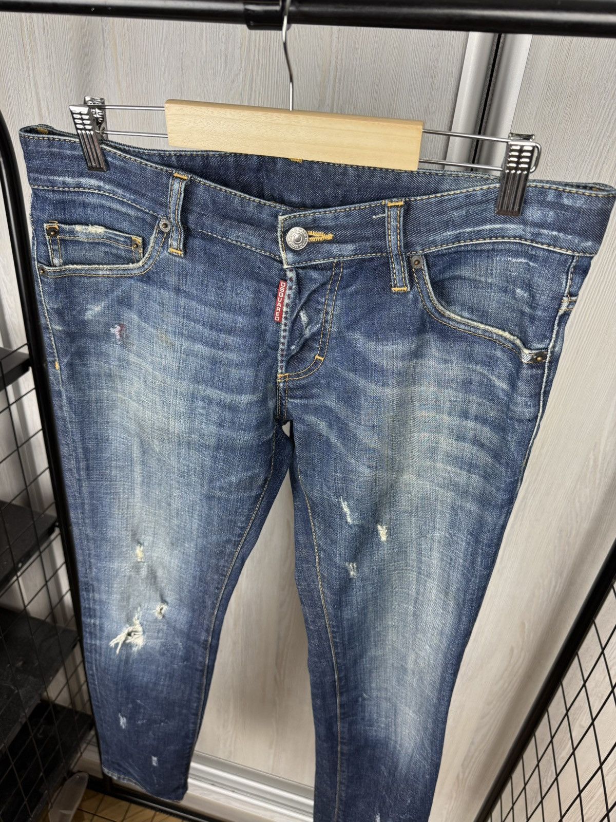 Dsquared2 Dsquared2 blue faded distressed denim jeans pants Size 34" / US 12 / IT 48 - 6 Thumbnail