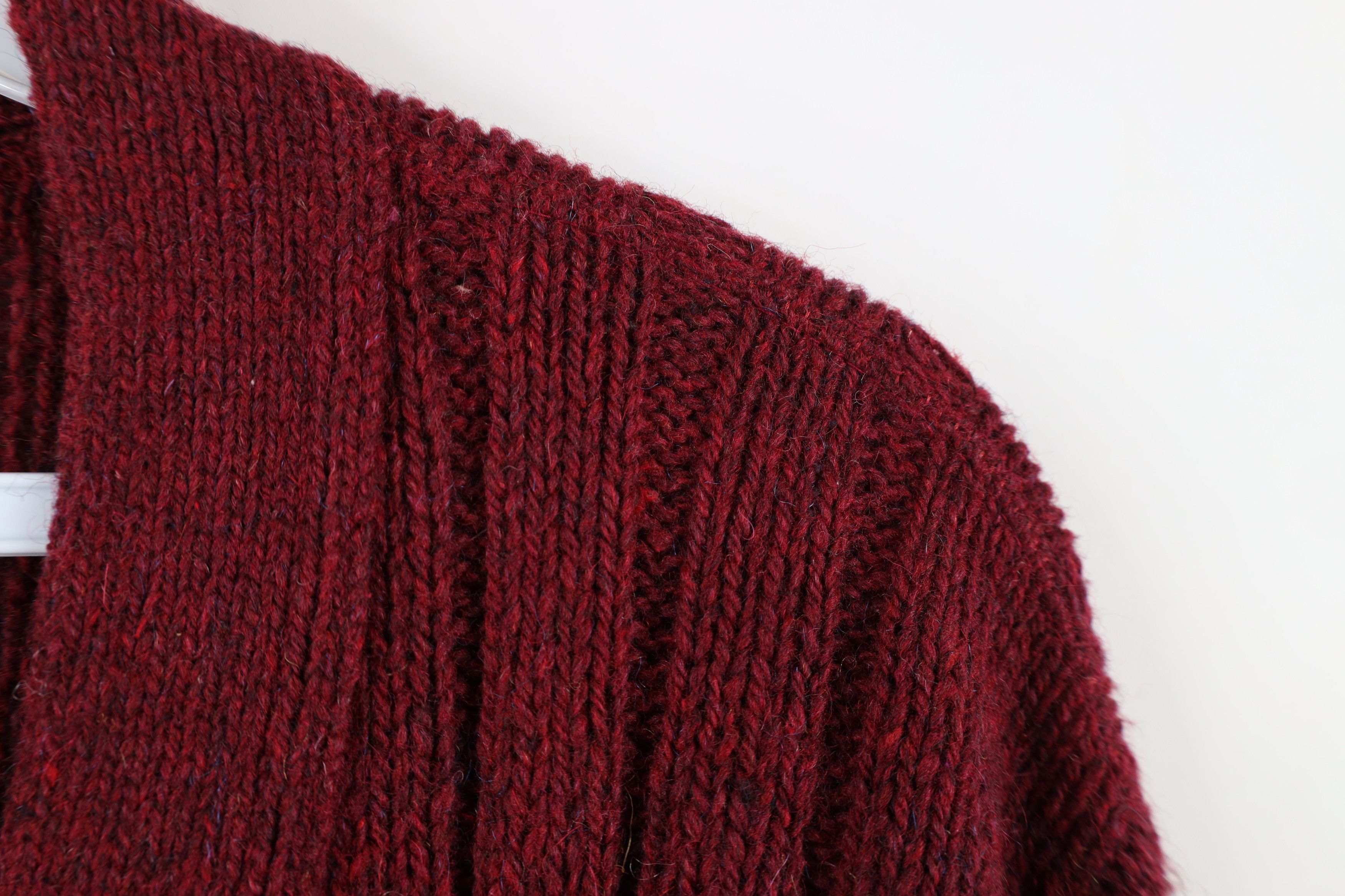 Vintage Vintage 60s Streetwear Ribbed Knit Cardigan Sweater Red USA Size US L / EU 52-54 / 3 - 8 Thumbnail