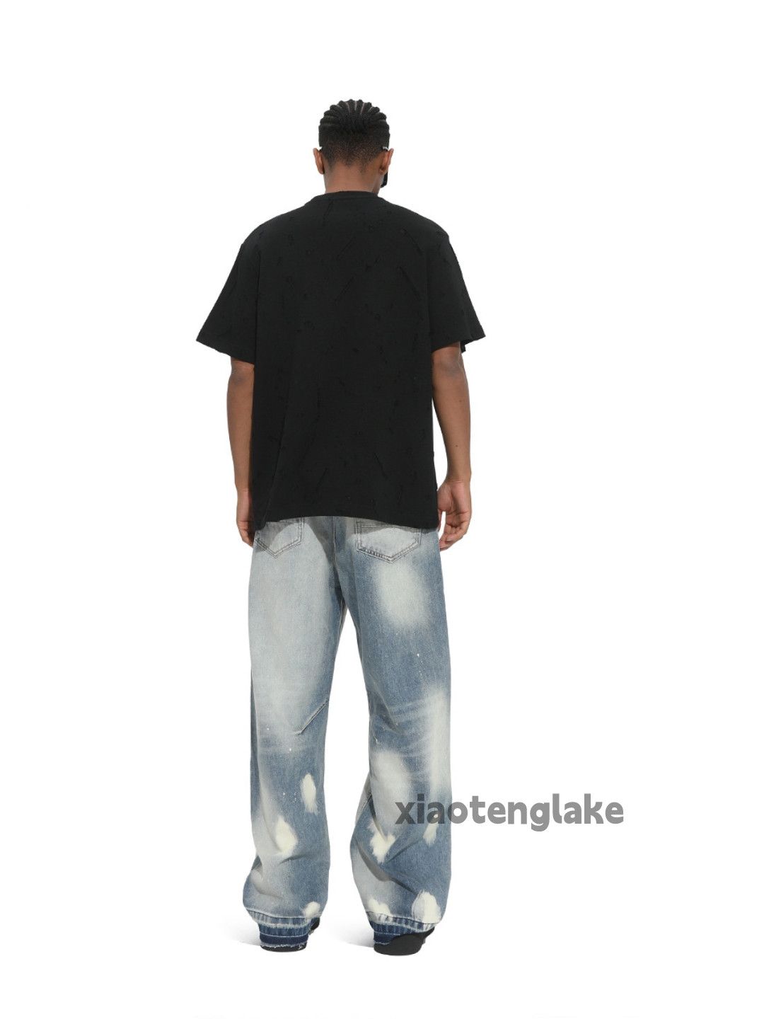 Jean Utility skate hiphop loose baggy stain paint jeans Size US 30 / EU 46 - 7 Thumbnail