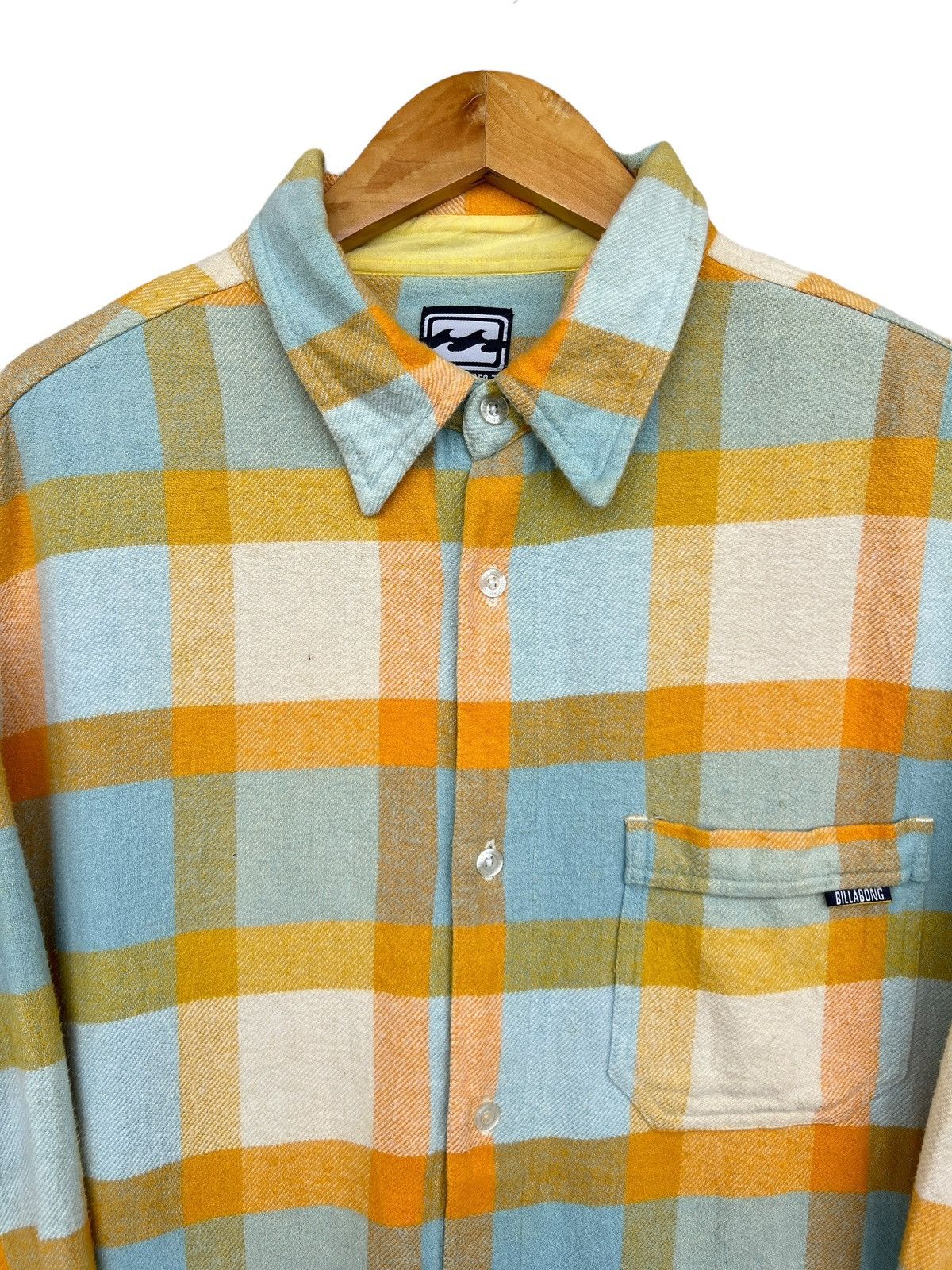 Billabong Billabong Checkered Blue Yellow Button Up Flannel Shirt Size US L / EU 52-54 / 3 - 3 Thumbnail