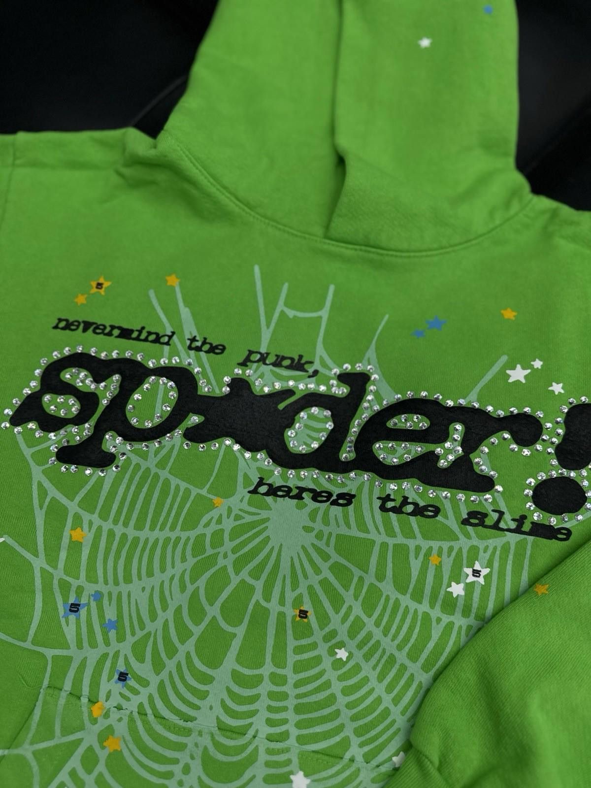 Sp5der Sp5der Worldwide Green Slime Stone Crystal Hoodie Size (S) Size US S / EU 44-46 / 1 - 4 Thumbnail