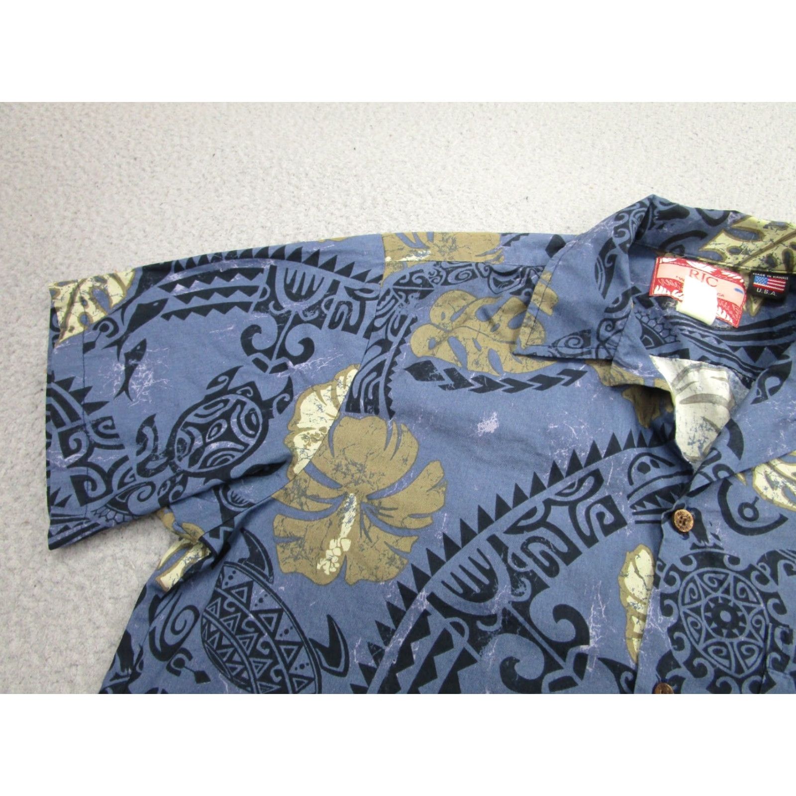 Vintage VINTAGE RJC Shirt Mens M Blue Island Tribal Tattoo art Tiki Hawaiian 90s y2k USA Size US M / EU 48-50 / 2 - 4 Thumbnail