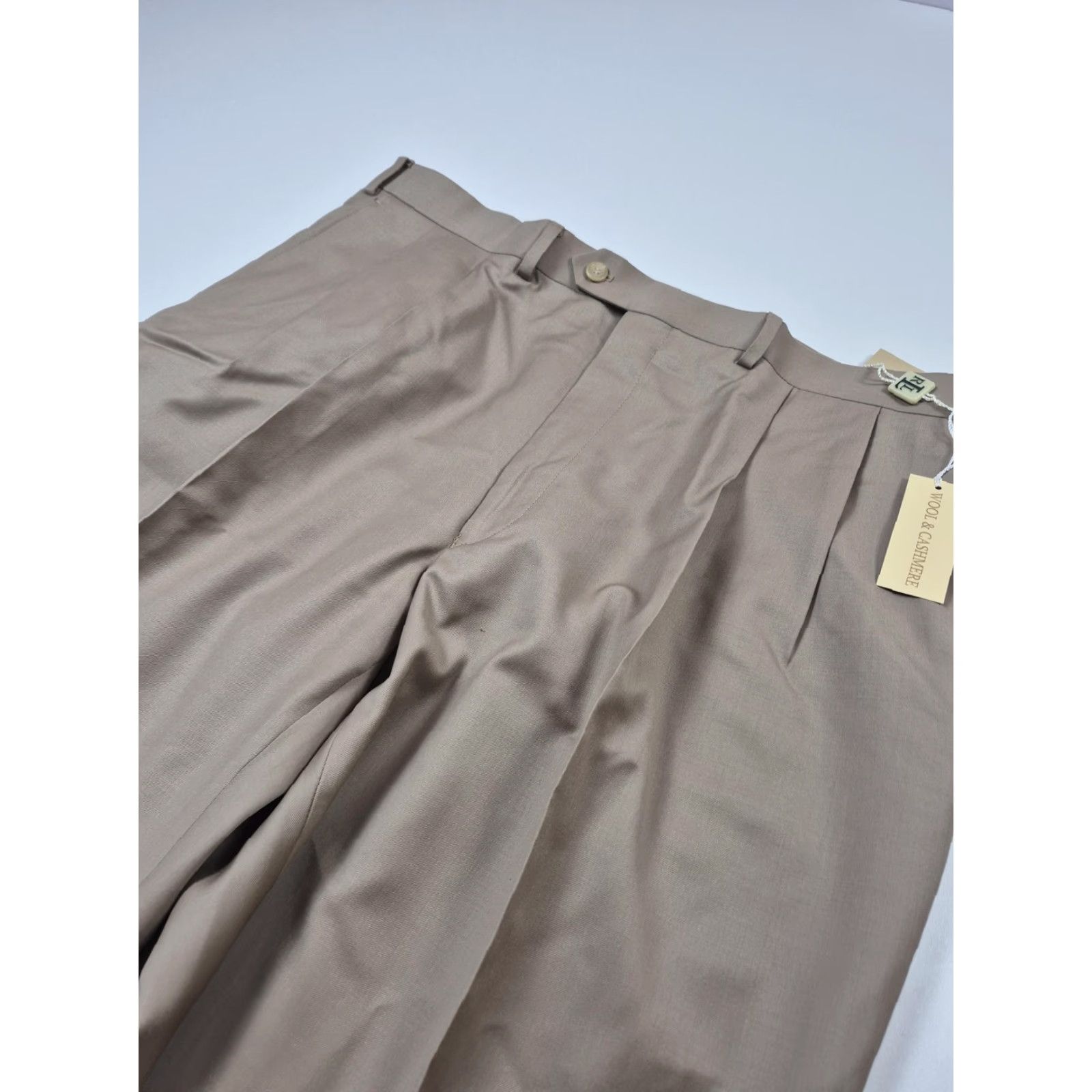 Ralph Lauren VINTAGE LAUREN RALPH LAUREN Pants Mens 40x36 Beige Wool Cashmere Pleated Dress Unhemmed Size US 40 / EU 56 - 3 Thumbnail