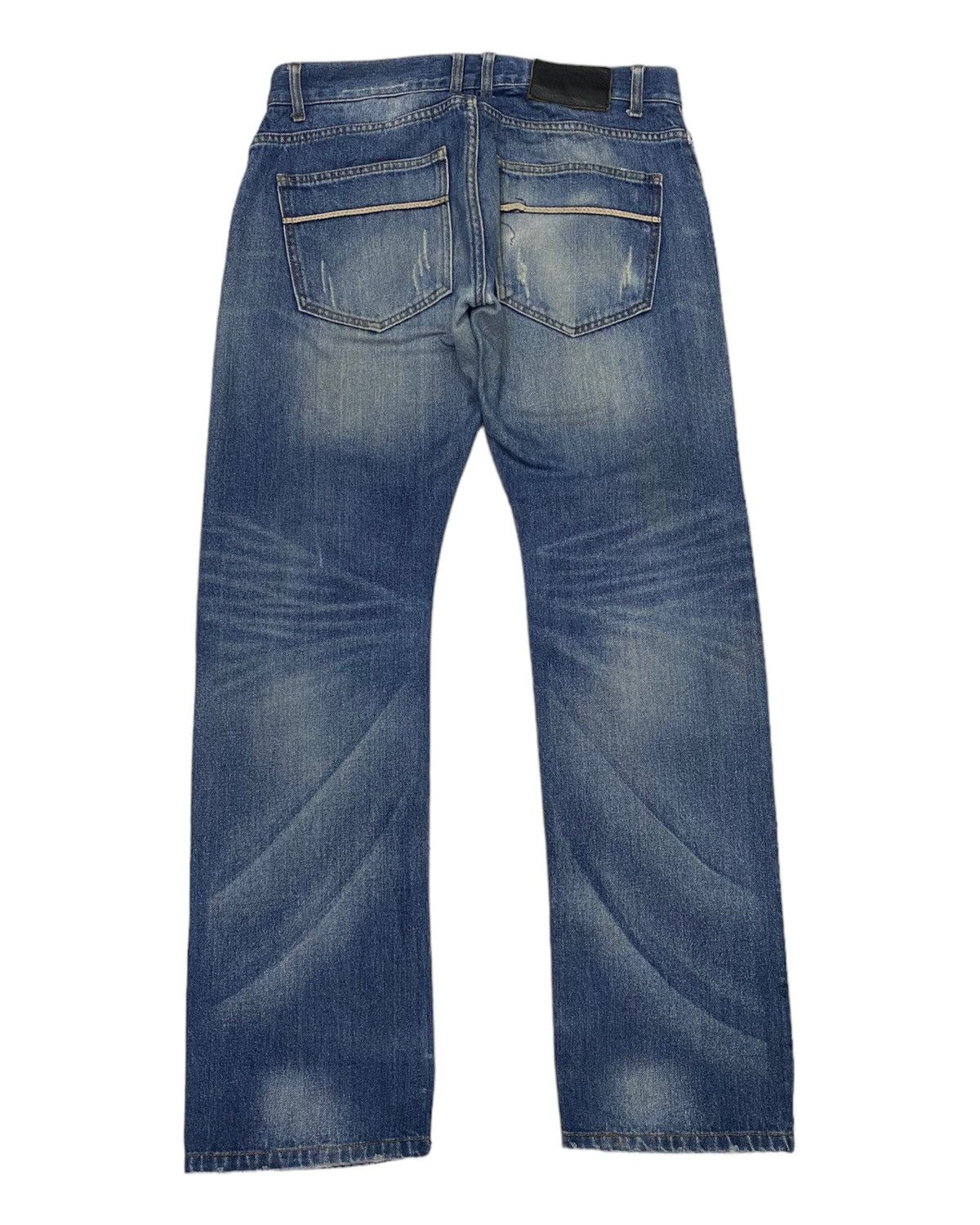 Hysteric Glamour × Tornado Mart 🔥VINTAGE PAPER BAG DISTRESSED DENIM JEANS PUNK STYLE Size US 32 / EU 48 - 2 Thumbnail