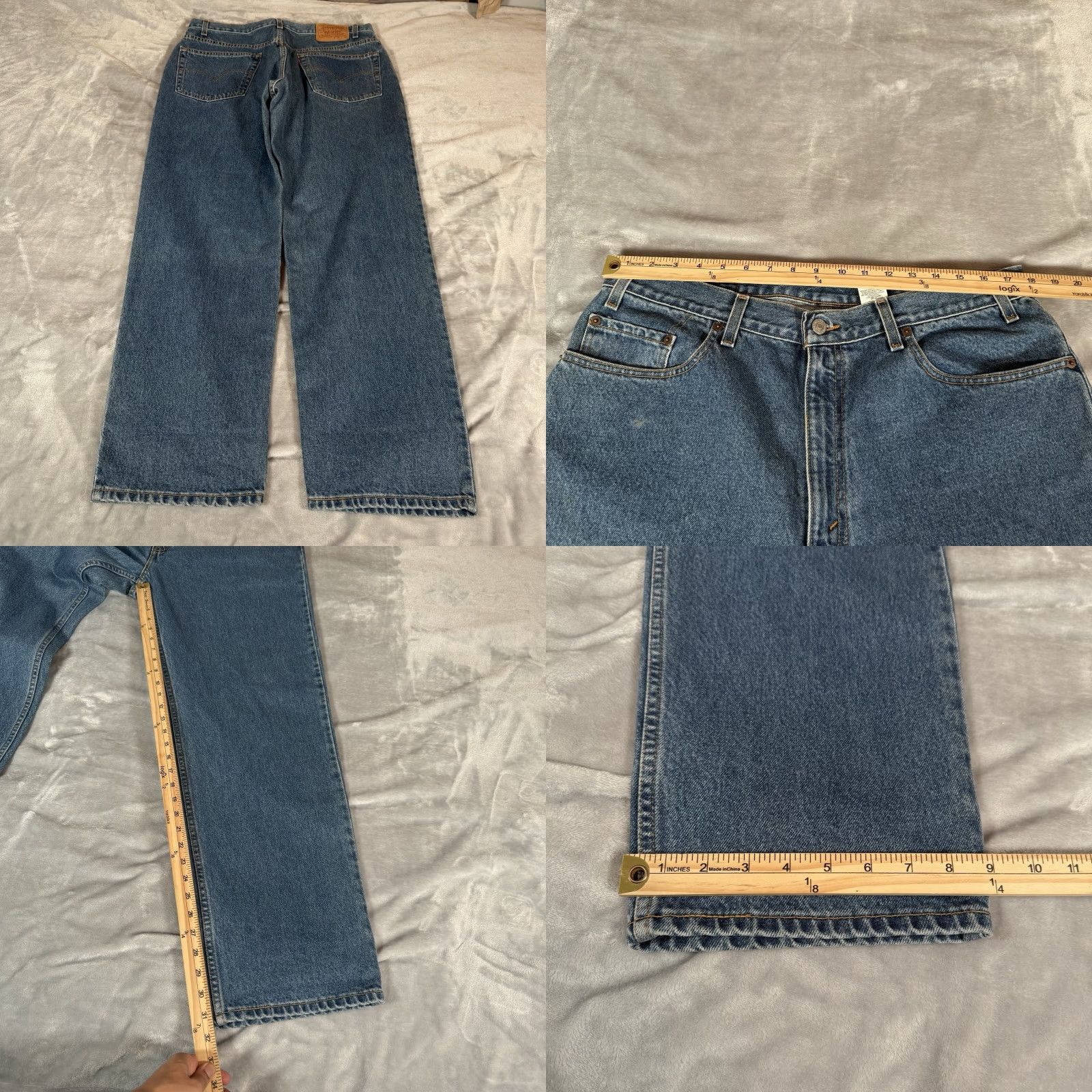 Levi's VINTAGE Levi's Relaxed Jeans Mens 38x32 Regular Straight Denim Blue 90s Logo 5-Pocket Mens Size US 36 / EU 52 - 8 Thumbnail