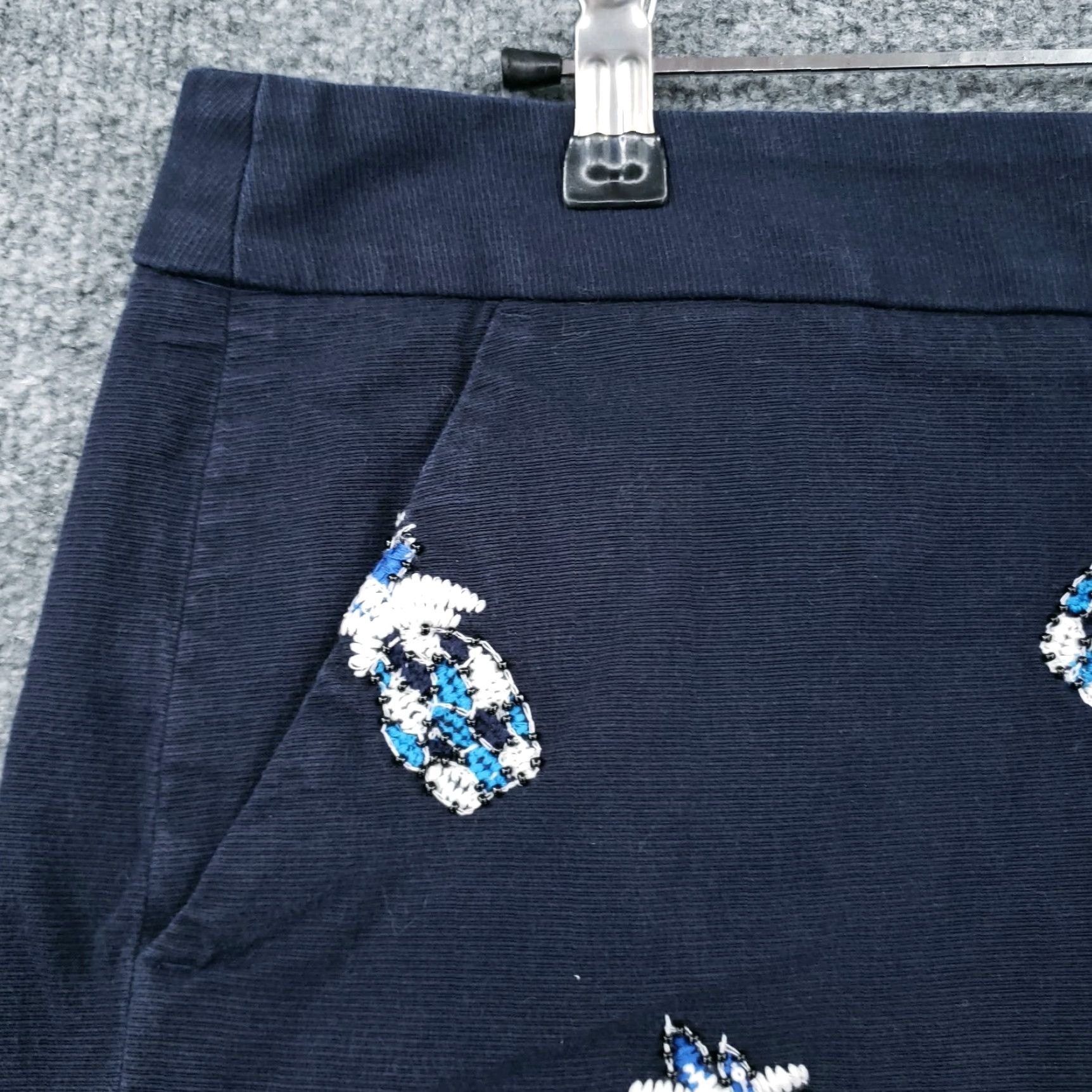 Loft LOFT Shorts Women 8 Blue Chino Mid Rise Beaded Flat Front Casual Shorts Size 30" / US 8 / IT 44 - 5 Thumbnail