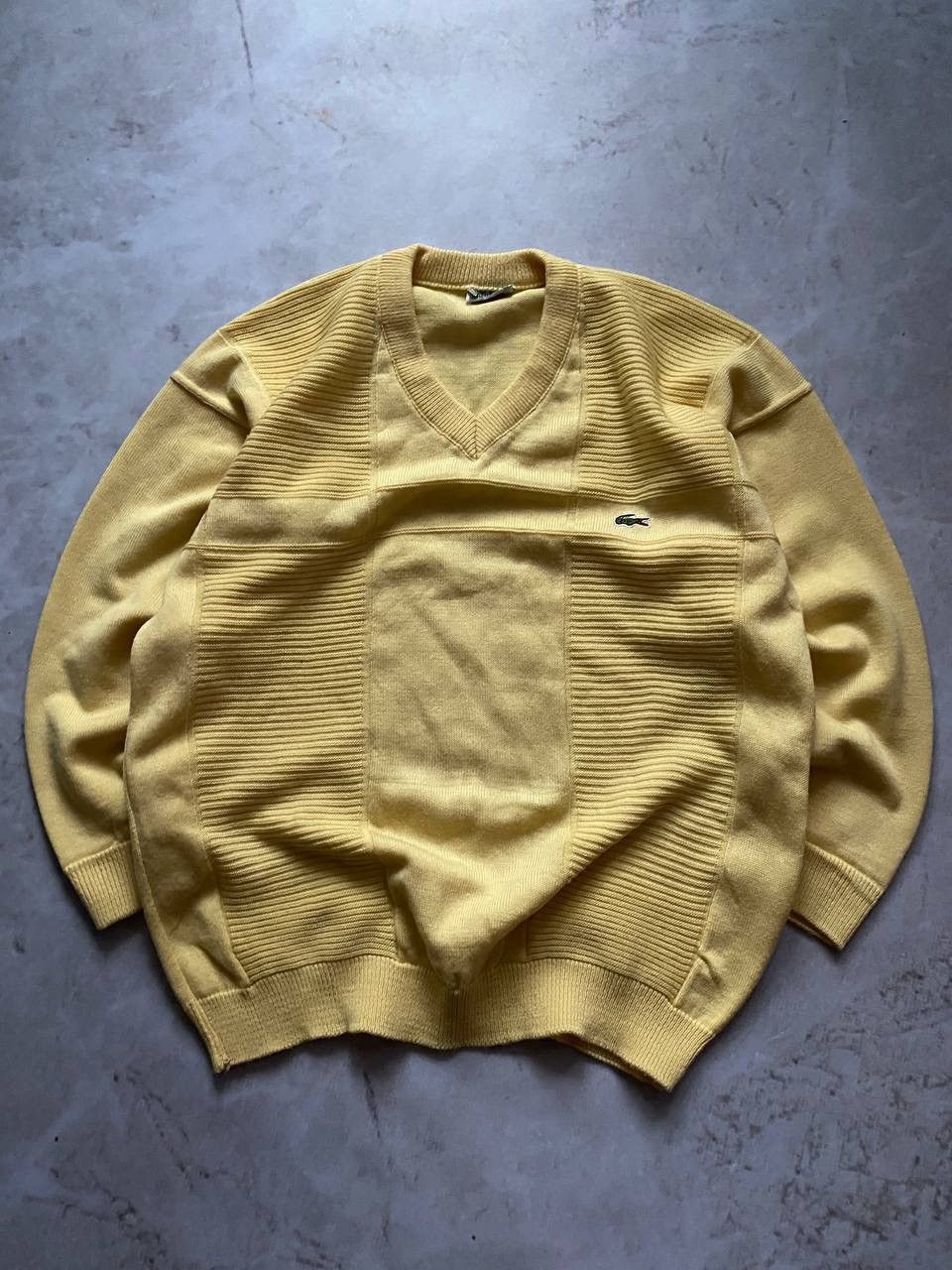 Lacoste × Vintage Vintage Lacoste V-Neck Knit Sweater Size US XL / EU 56 / 4 - 1 Thumbnail