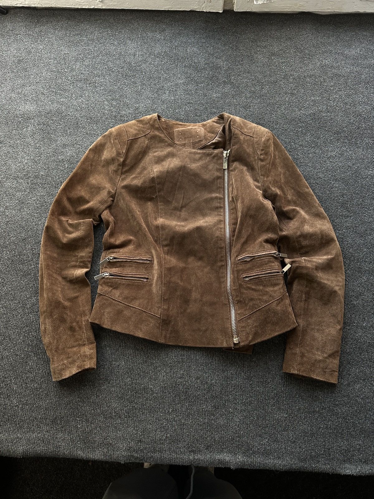 Leather 🚨 LEATHER WOMEN OPIUM LUXURY JACKET ZIP AVANT GARDE POCKET Size S / US 4 / IT 40 - 1 Thumbnail