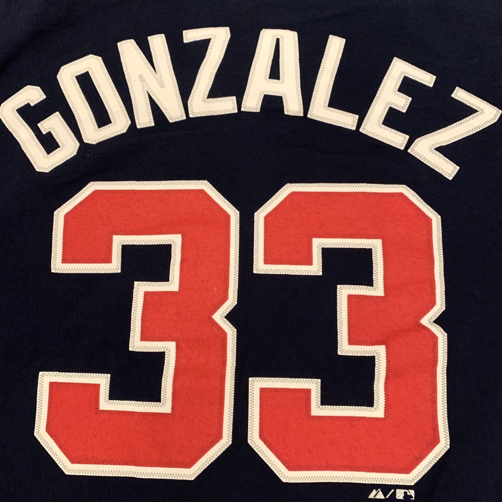 Vintage VINTAGE Freddi Gonzalez Braves T-Shirt L Men Blue 33 Majestic Atlanta Baseball Shirt Mens Size Large Size US L / EU 52-54 / 3 - 5 Thumbnail
