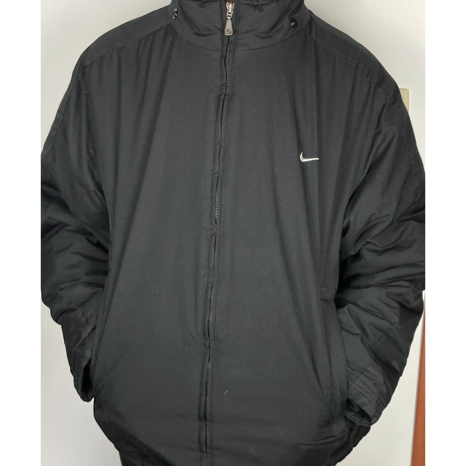 Nike × Vintage Nike Men's Black Swoosh Full Zip Windbreaker Jacket Large Size US L / EU 52-54 / 3 - 2 Thumbnail