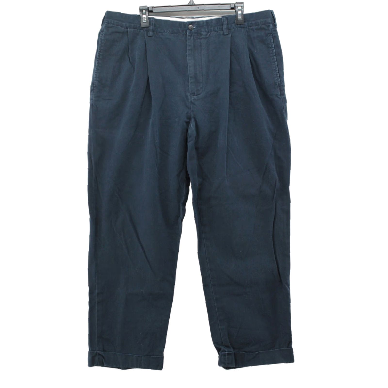 Polo Ralph Lauren VINTAGE Polo Ralph Lauren Pants Men 38x29 Navy Blue Hammond Pleated Cuffed 90s Polo Ralph Lauren Hammond Pants Men 38x29 Navy Blue 90s Size US M / EU 48-50 / 2 - 1 Thumbnail