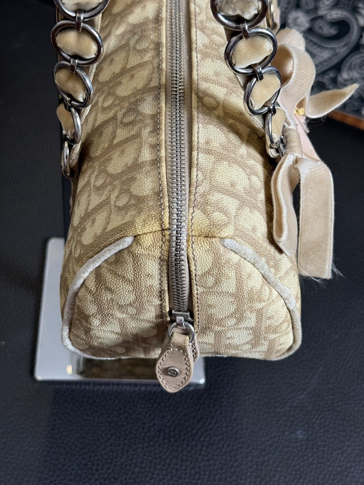 Dior Dior Brown Dior Oblique Romantique Canvas Handbag Beige Size ONE SIZE - 5 Thumbnail
