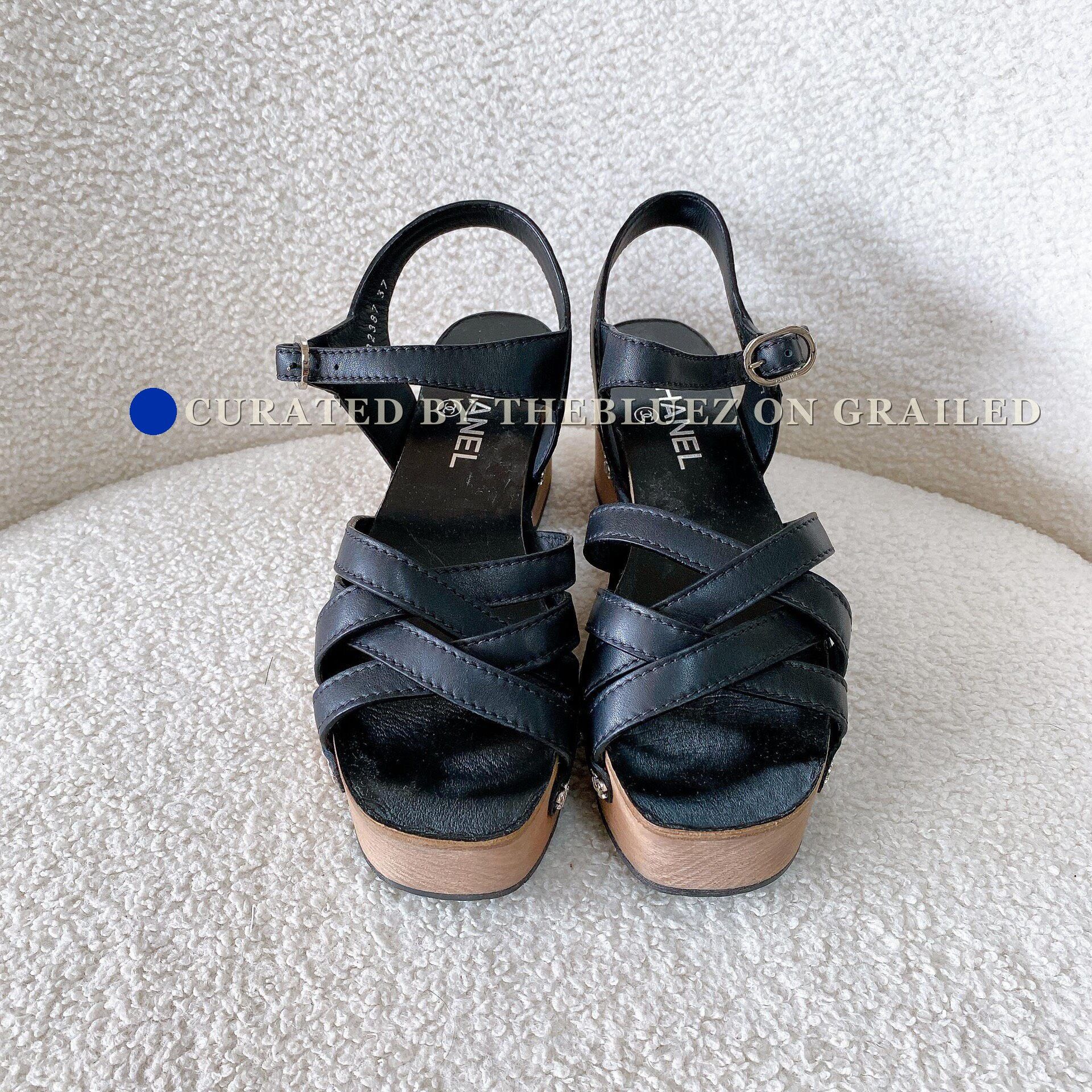 Chanel Chanel Black High-Heeled Sandals 37 Size US 6 / IT 36 - 1 Thumbnail