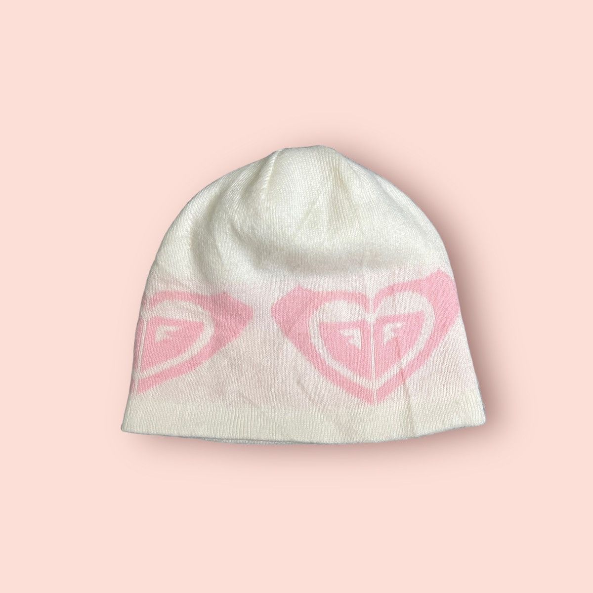 image of Surf Style x Vintage Big Logo Roxy Beanie in White Pink, Women's