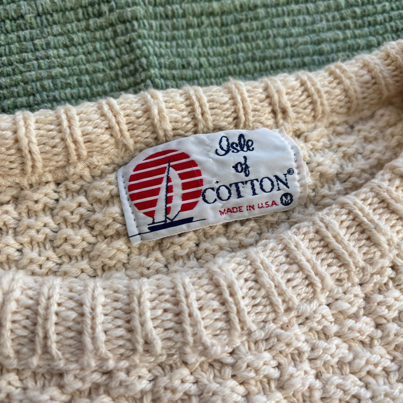 Vintage Vintage textured cotton 1990s isle of cotton knit sweater Size US M / EU 48-50 / 2 - 4 Thumbnail
