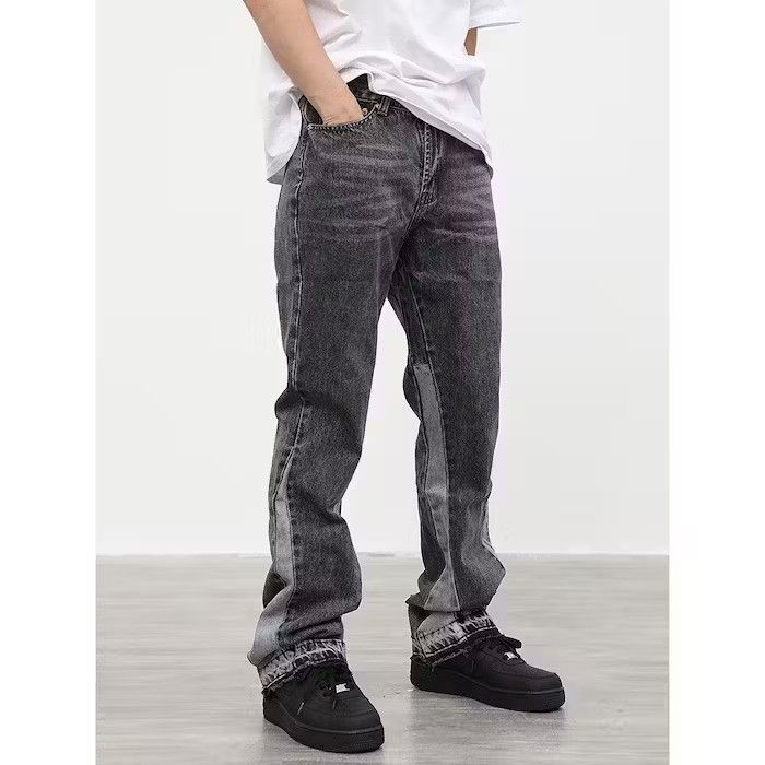 image of Flared Bootcut Gray Denim Jeans in Grey, Men's (Size 32)