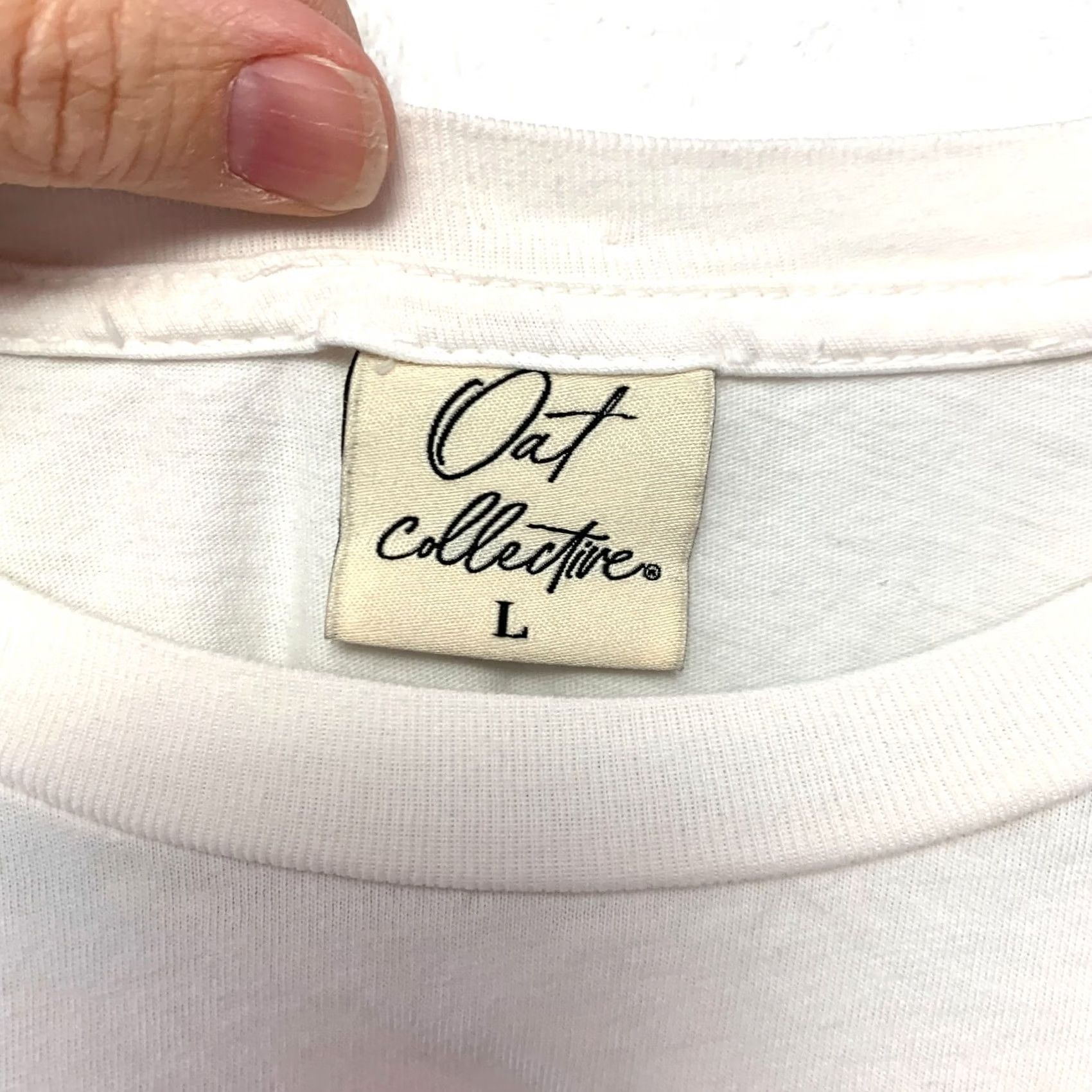 Vintage Oat Collective America Est. 1776 White Black Tee T-Shirt Womens Large Size L / US 10 / IT 46 - 3 Thumbnail