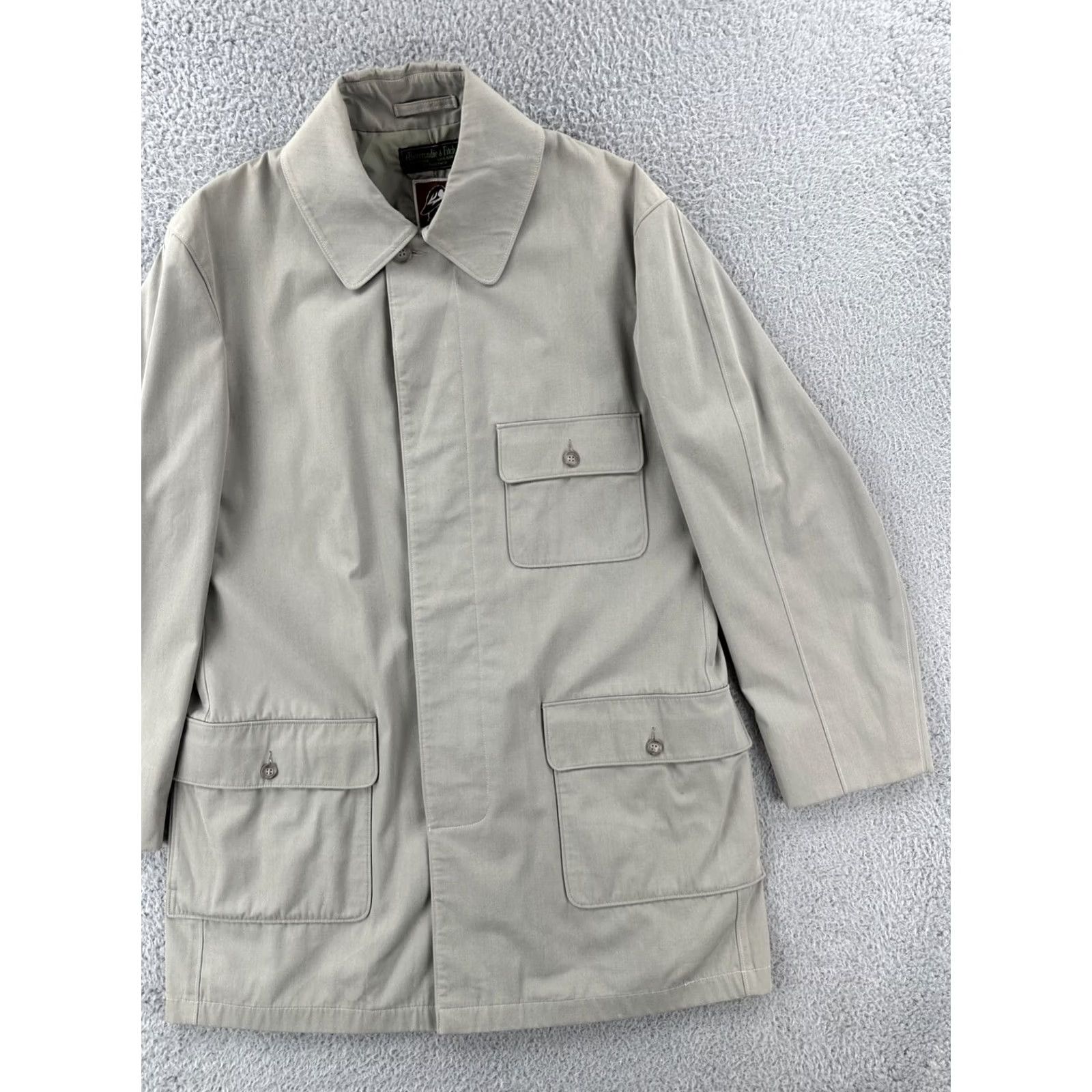 Abercrombie & Fitch VINTAGE Abercrombie & Fitch Mighty Mac Portwear Out O Gloucester Jacket Mens L Beige Fur Fitch Cotton Sportswear/Beach 1960s Size US L / EU 52-54 / 3 - 2 Thumbnail