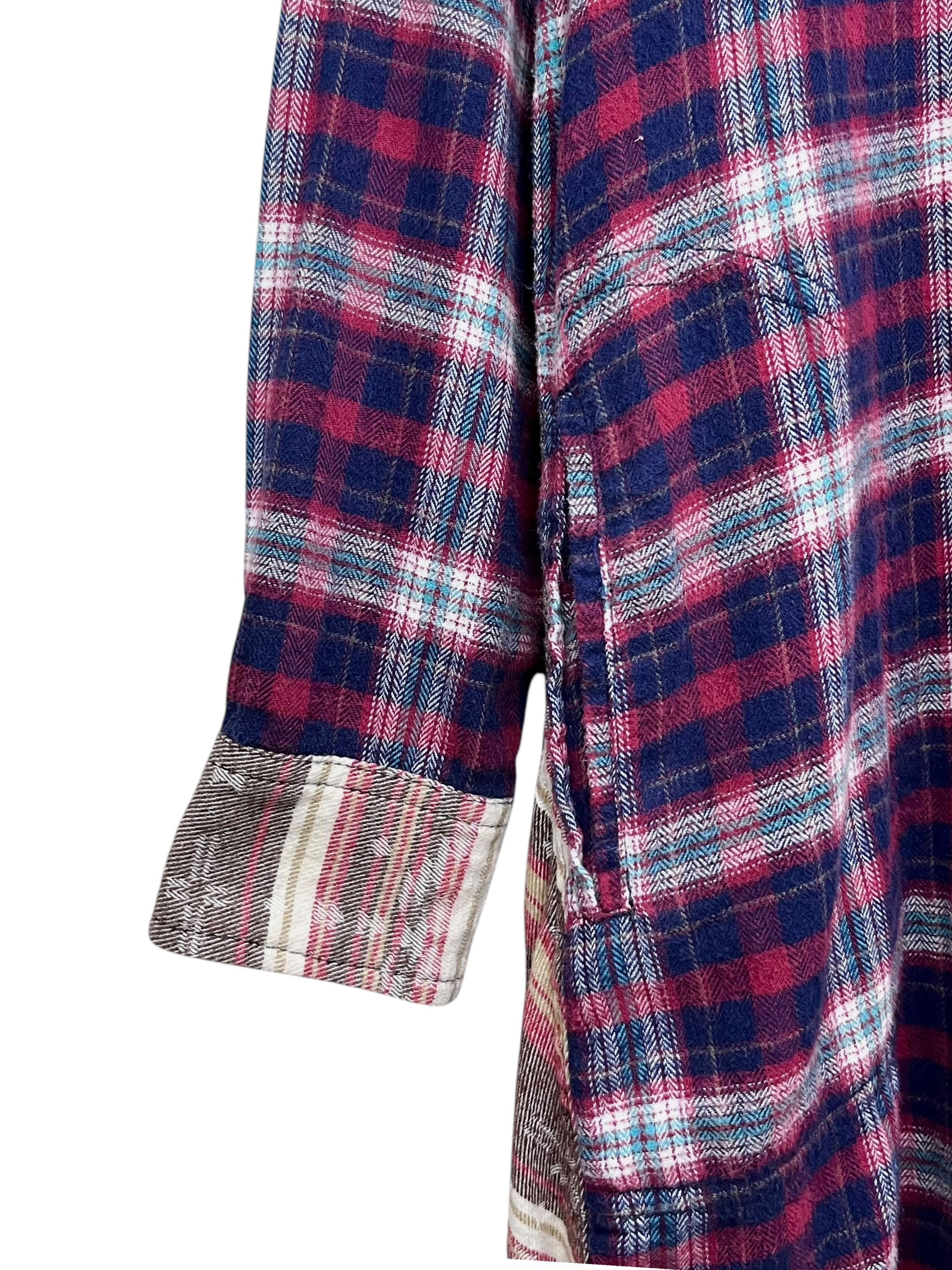 Japanese Brand Vintage TITICACA Grunge Tartan Patchwork Long Cotton Flannel Size S / US 4 / IT 40 - 7 Thumbnail