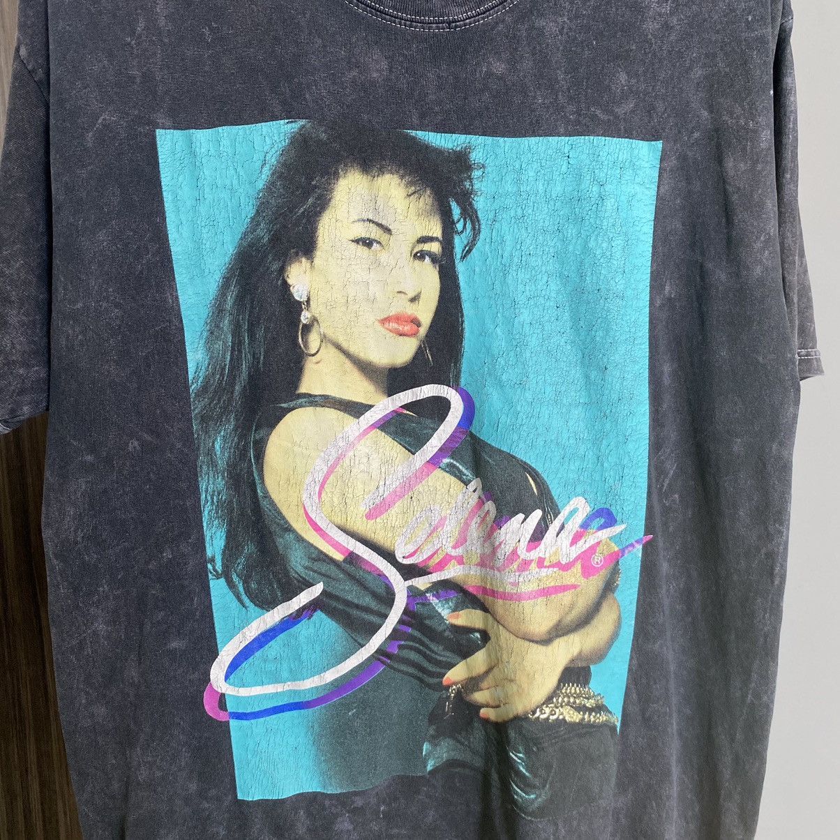 Thrashed Faded Selena Quintanilla Perez American Singer Tee