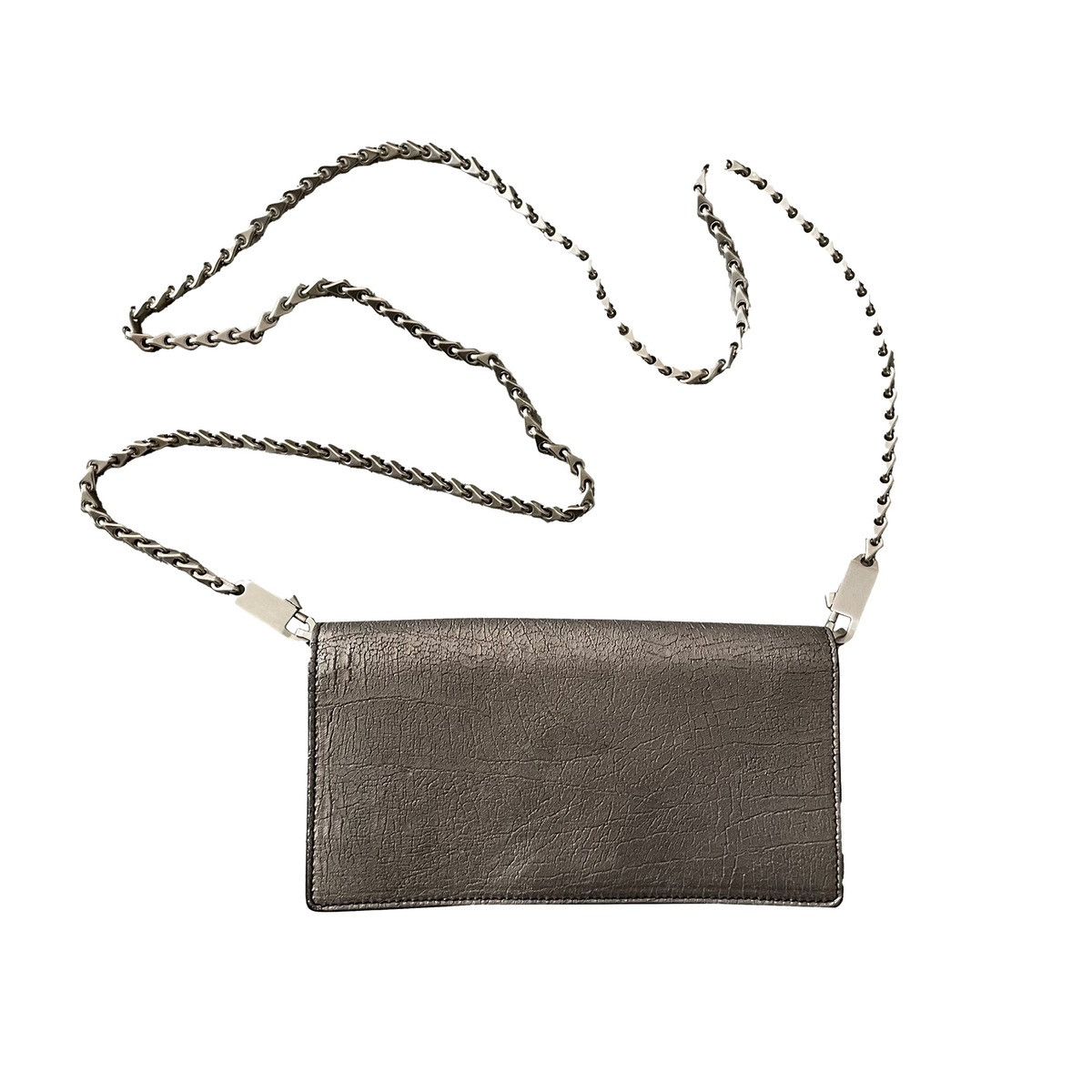 Rick Owens ★ Rick Owens, FW18 Silver Leather Bag with Snake Chain Size ONE SIZE - 2 Thumbnail