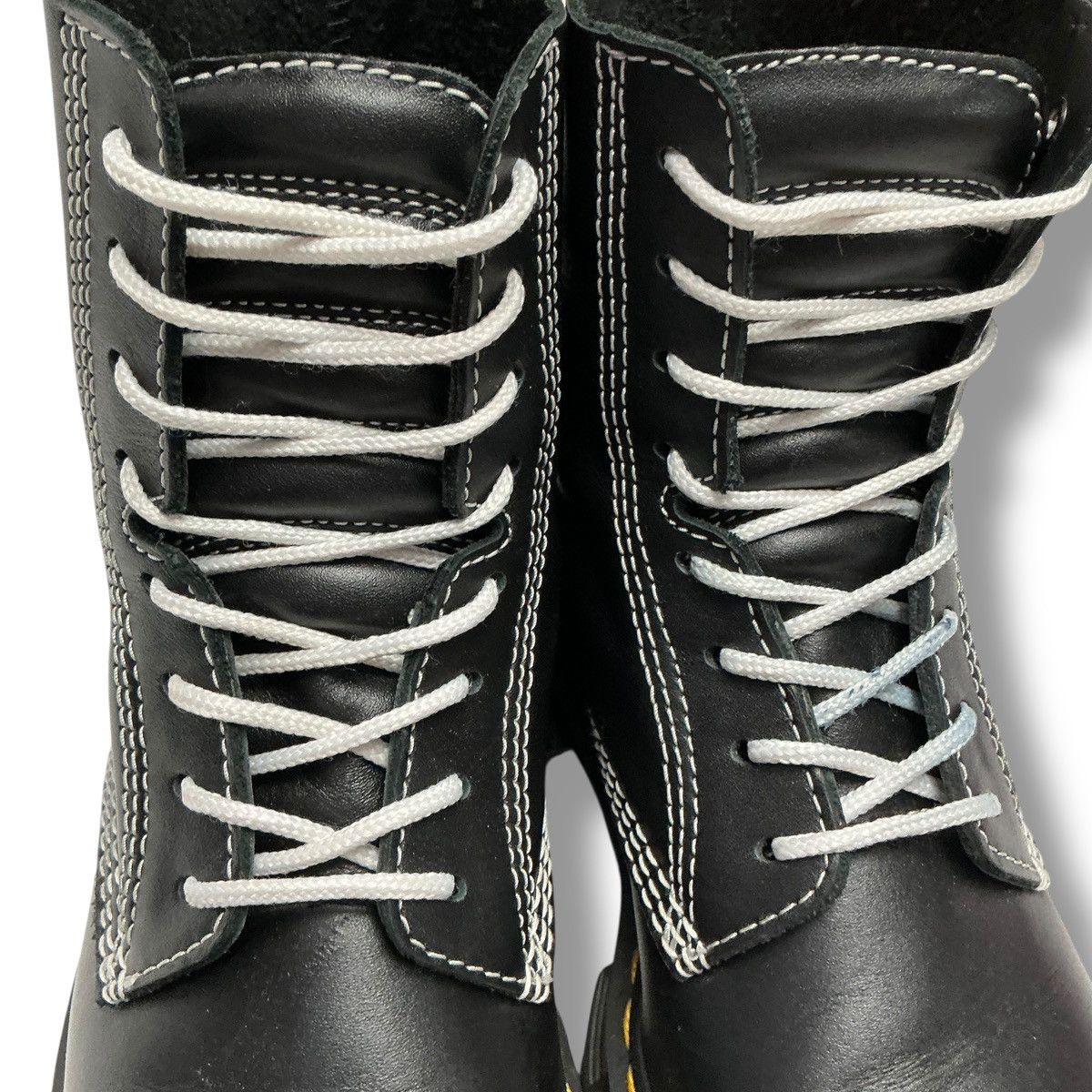 Dr. Martens Dr. Martens Audrick White Stitch Leather Platform Boots Size US 6 / IT 36 - 8 Thumbnail