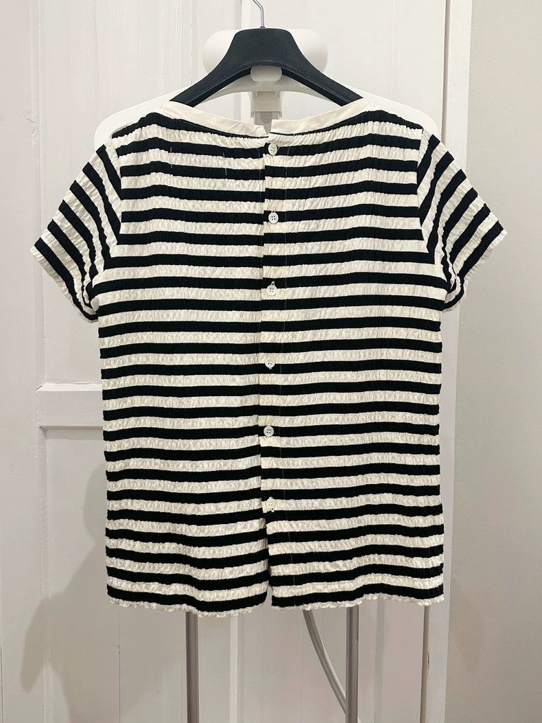 Comme des Garcons Comme des Garcons Striped stitching crocheted short sleeve Size S / US 4 / IT 40 - 2 Thumbnail