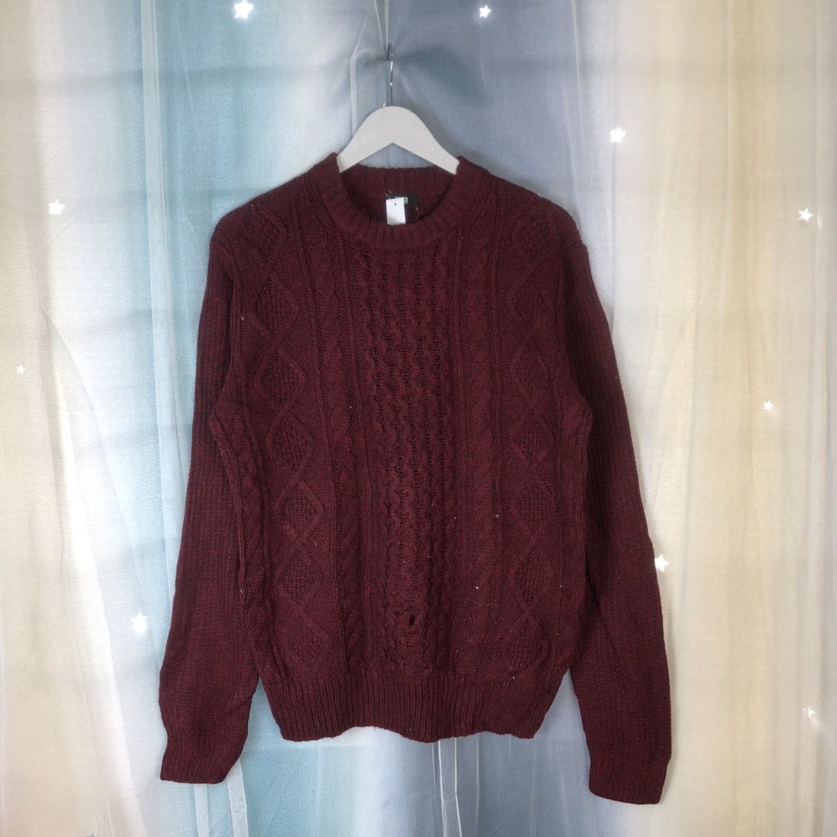 image of Aran Isles Knitwear x Homespun Knitwear Uniqlo Maroon Knitwear 7391, Men's (Size Medium)