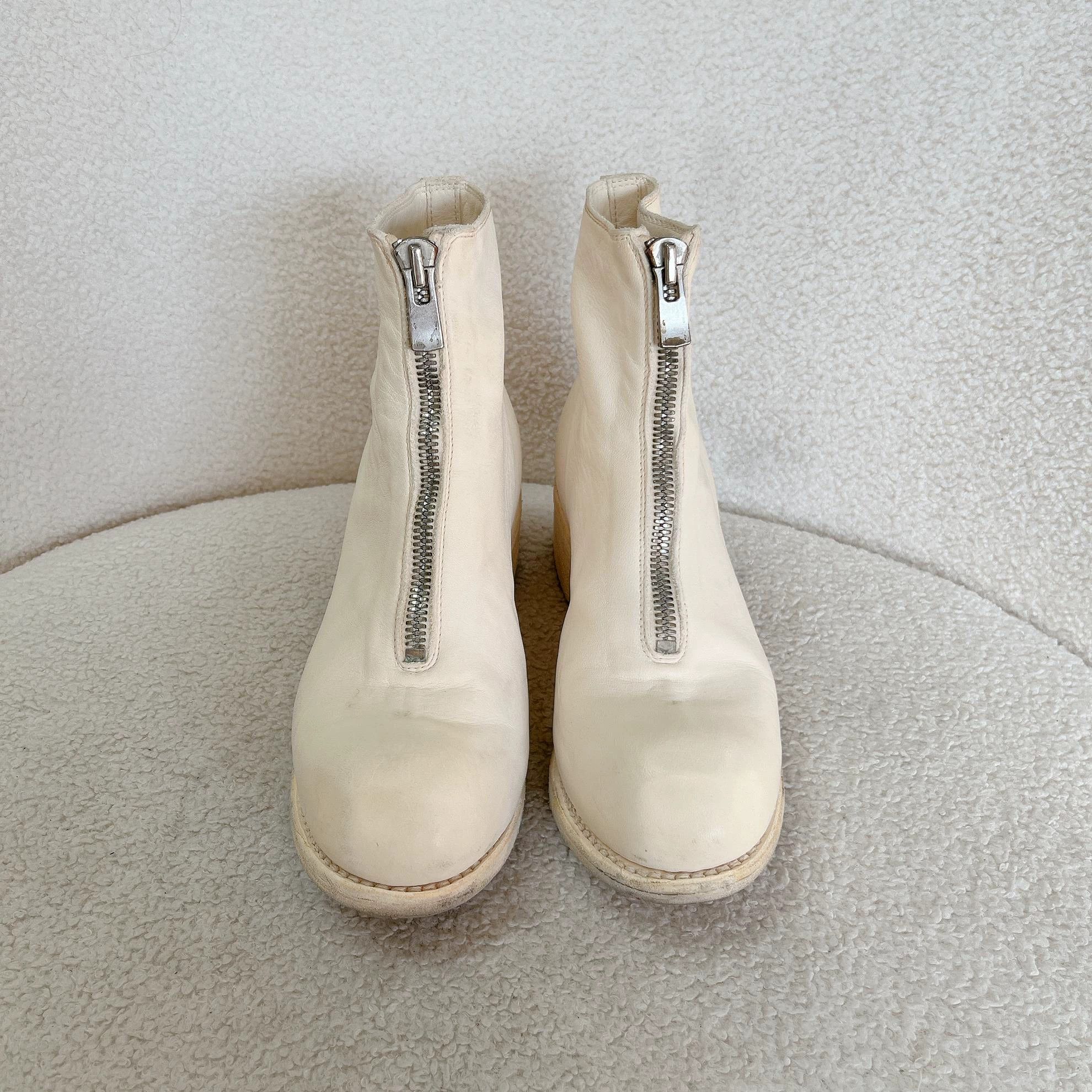Guidi Guid White Short Boots 37.5 (Used) Size US 7 / IT 37 - 2 Thumbnail