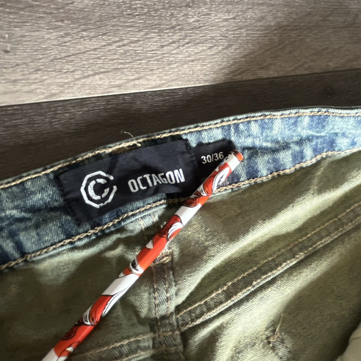 Vintage Vintage Style Octagon Distressed Stack Denim Jeans 30x36 Size US 30 / EU 46 - 10 Thumbnail