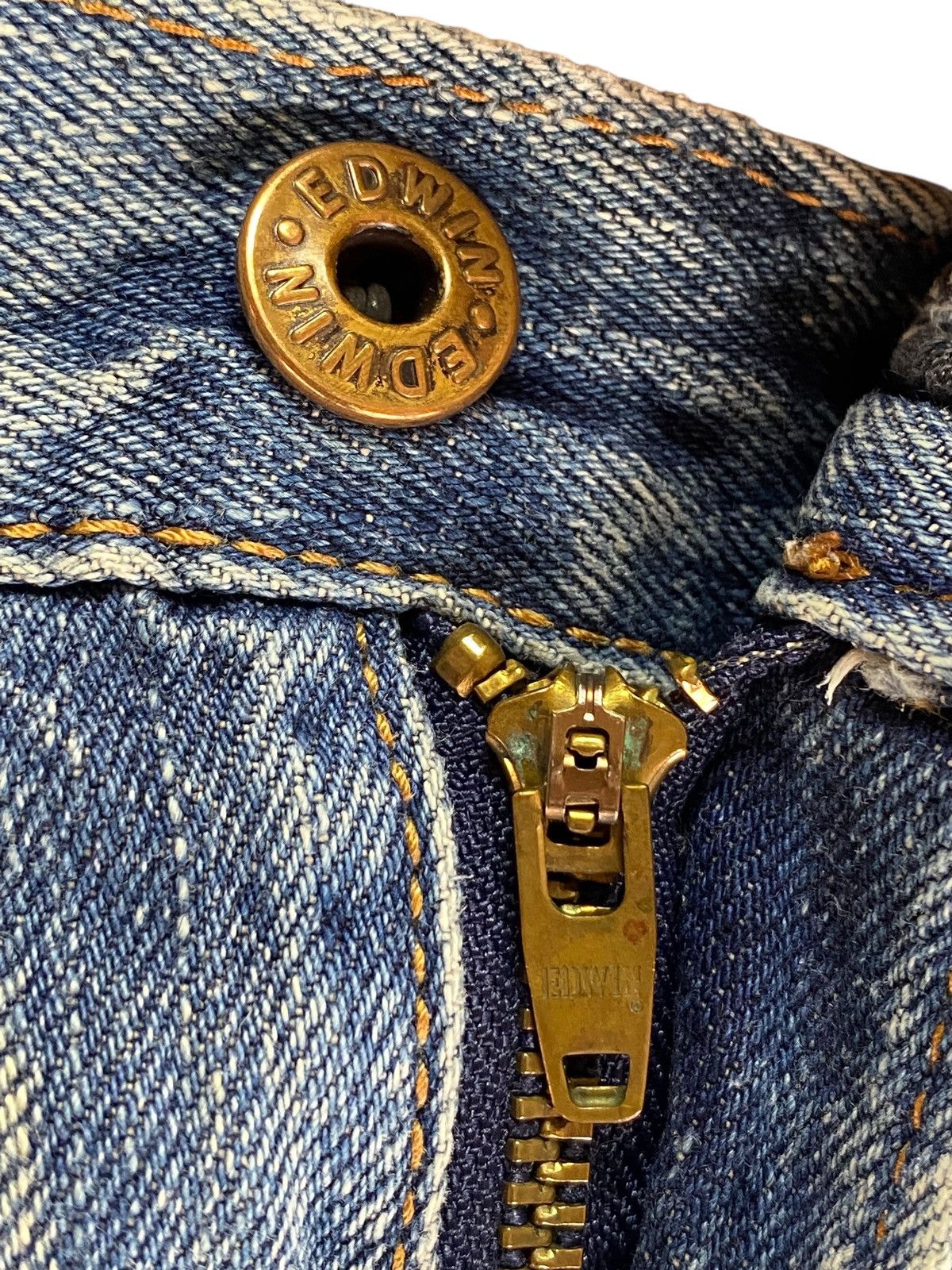 Edwin Insane Edwin 505 Orange Tab Selvedge Enough Baggy Jeans Size US 31 - 7 Thumbnail