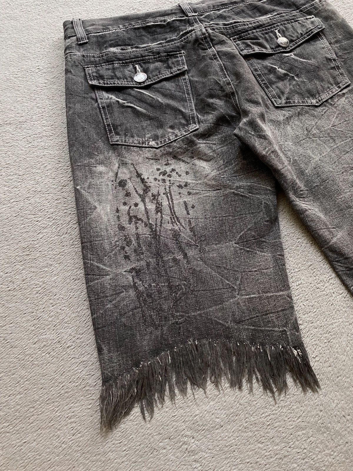 14th Addiction × If Six Was Nine × Japanese Brand Lowbox Distressed Denim Shorts Size US 32 / EU 48 - 4 Thumbnail
