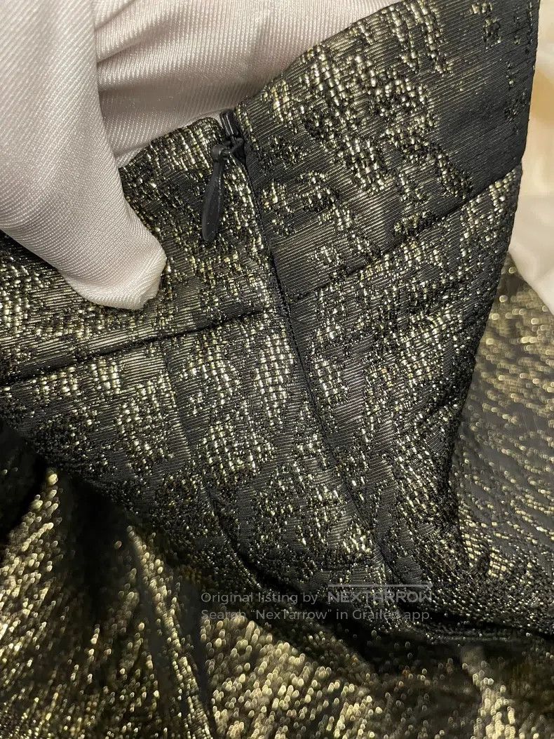 Brunello Cucinelli Brunello Cucinelli Military Green Gold Metallic Polyester Size 27" / US 4 / IT 40 - 9 Thumbnail