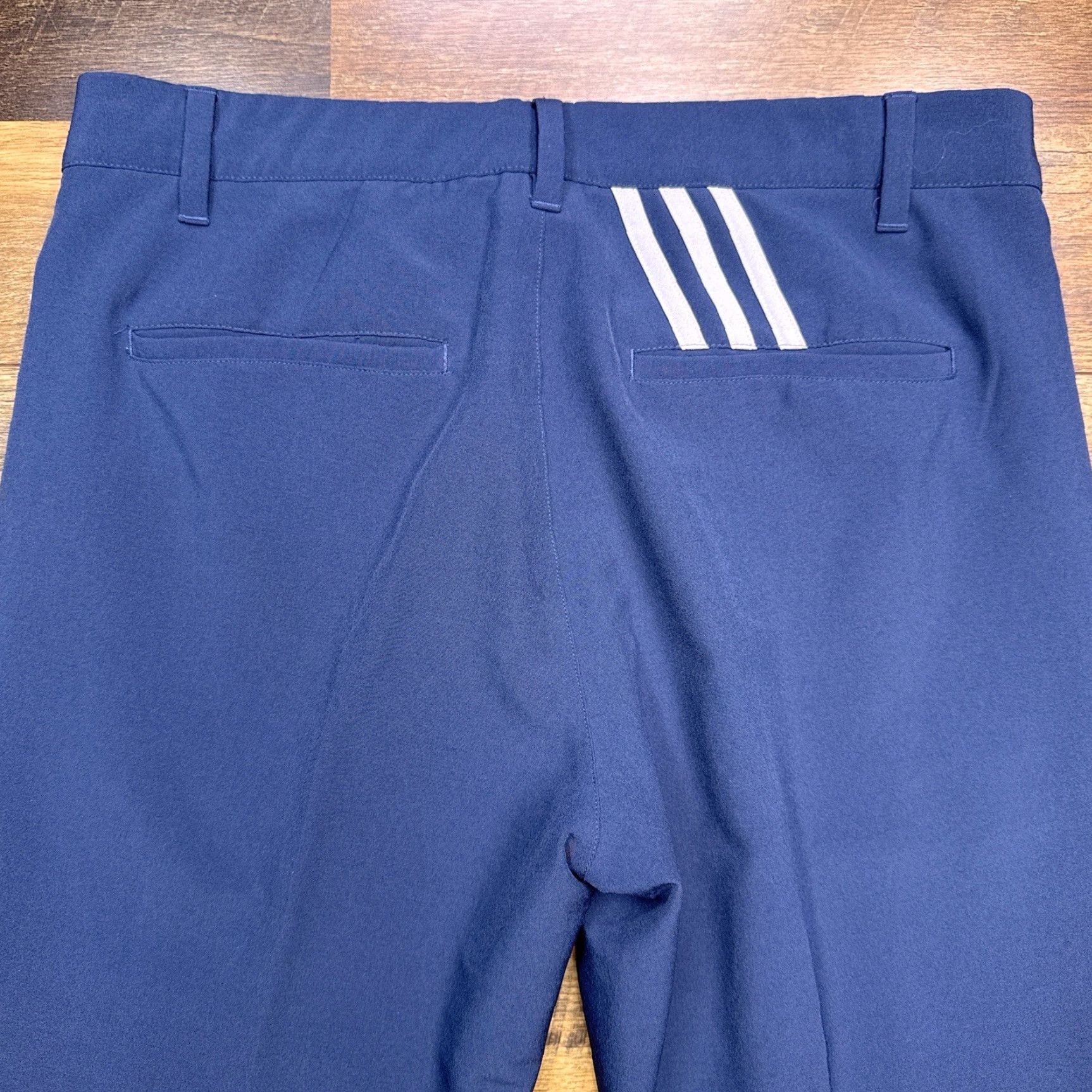 Adidas Adidas Pants Mens 32x34 Blue Stretch Flat Front Athletic Straight Chino Logo Rise 10-12 In Middle Inseam 34 Vintage No Size US 32 / EU 48 - 7 Thumbnail