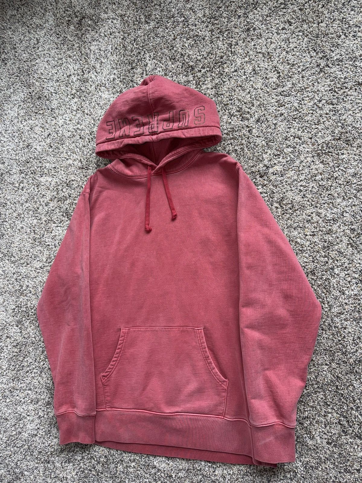 Supreme Supreme washed red hoodie spell out size XL Size US XL / EU 56 / 4 - 5 Thumbnail