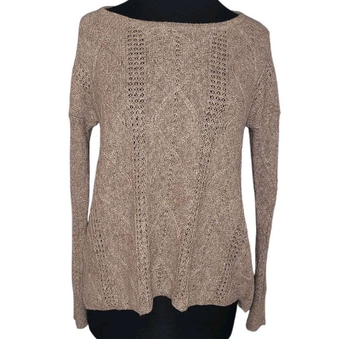 American Eagle Outfitters Beige Knit Sweater Blouse M Romantic Y2K Soft Girl Cozy Chic Size M / US 6-8 / IT 42-44 - 3 Thumbnail